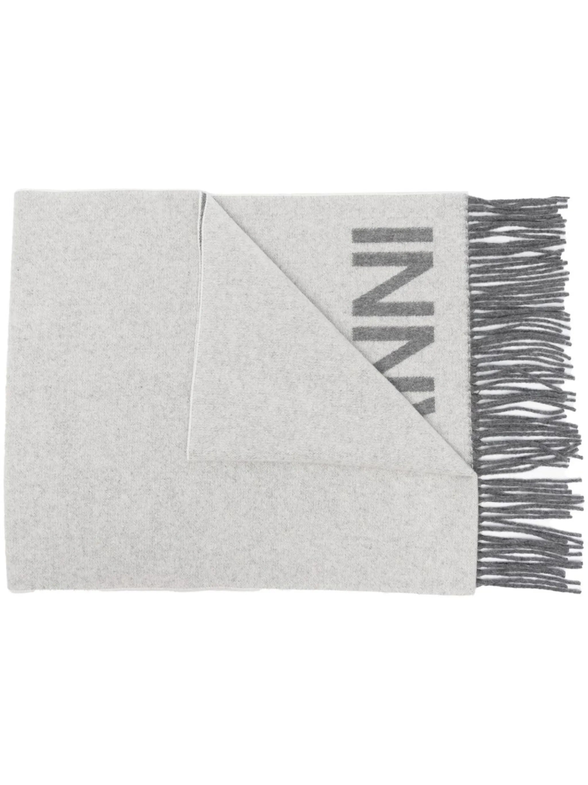 logo-print tassel-trim scarf
