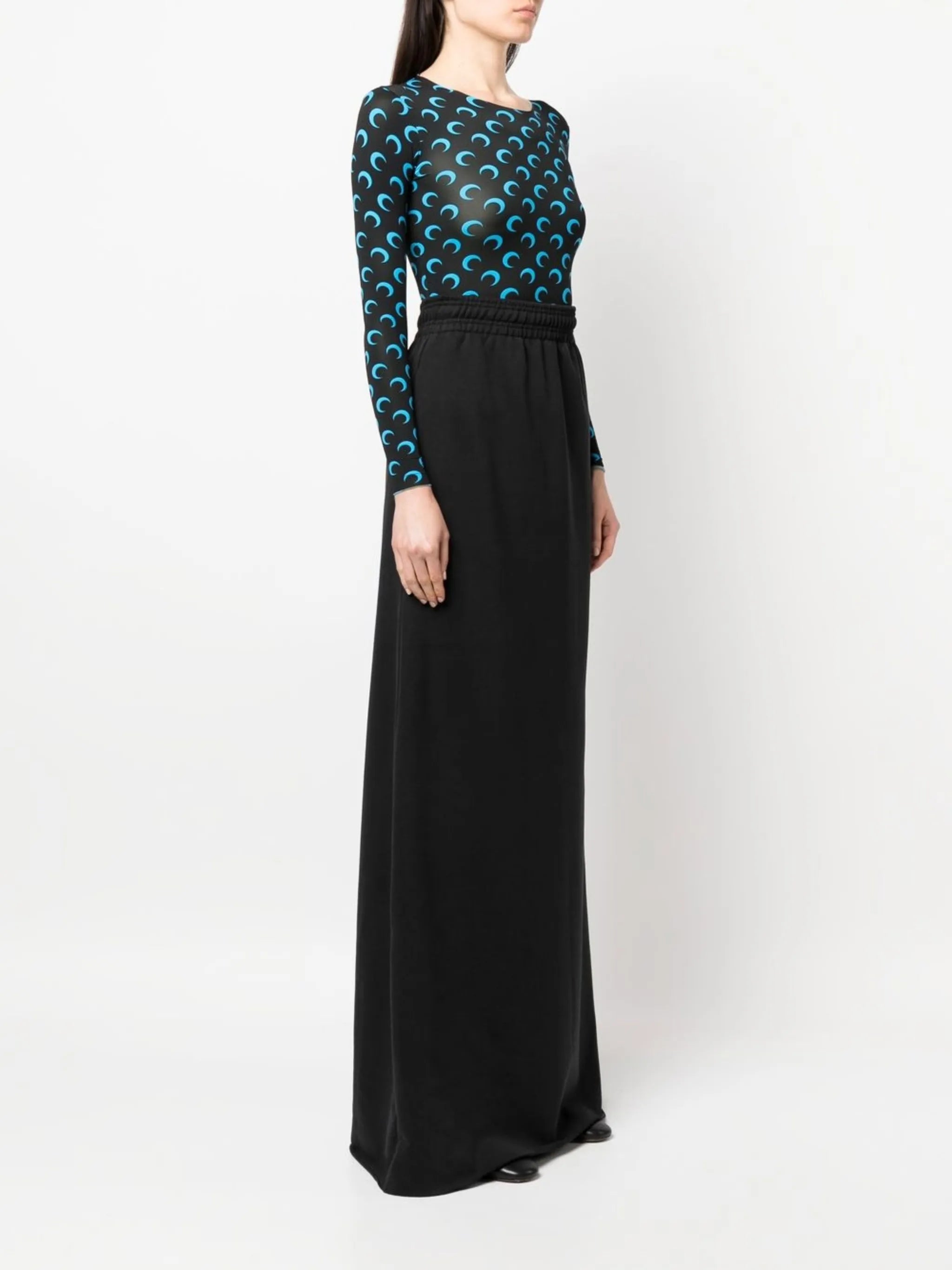 high-waist maxi skirt
