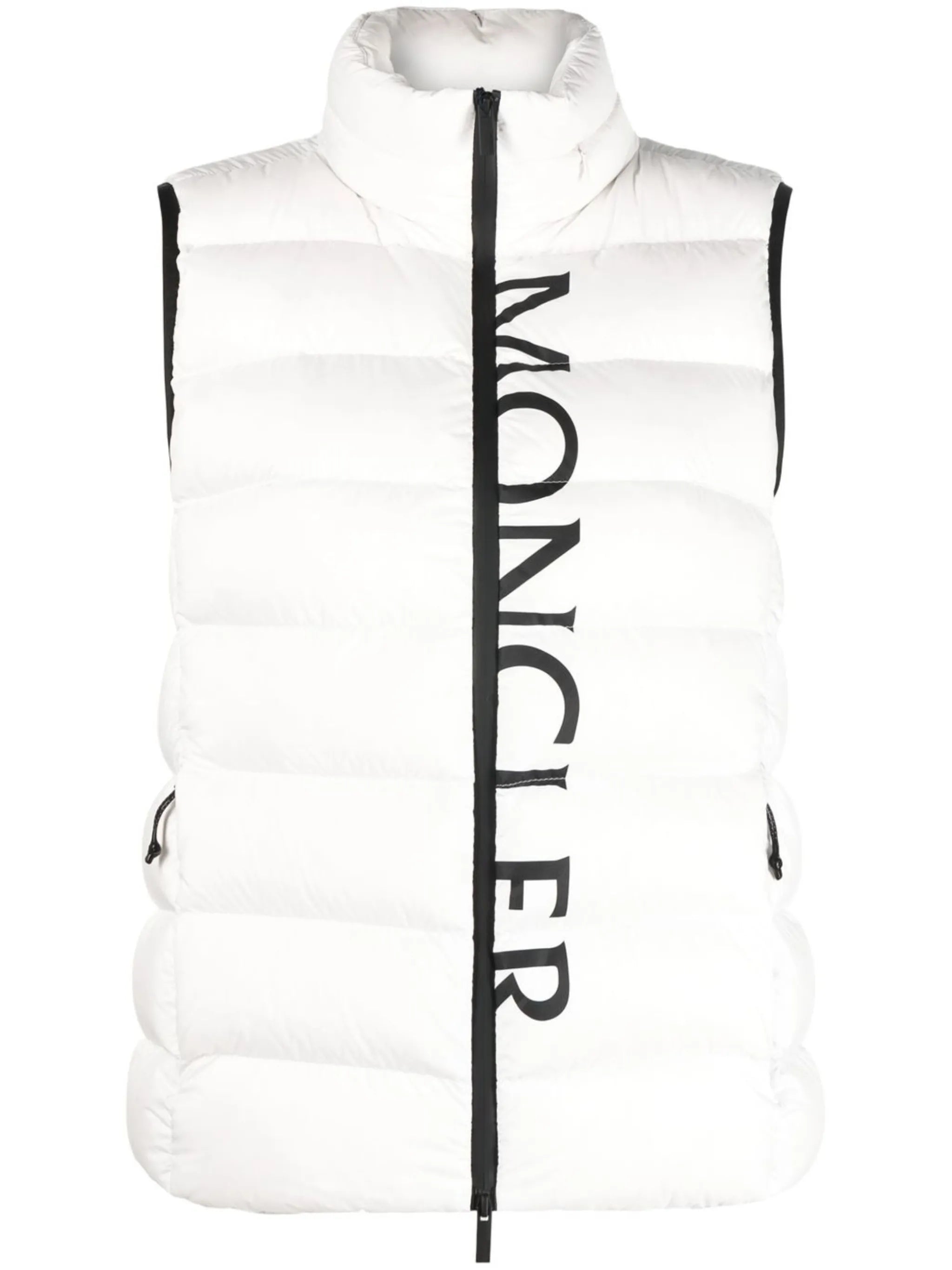 logo-print padded gilet