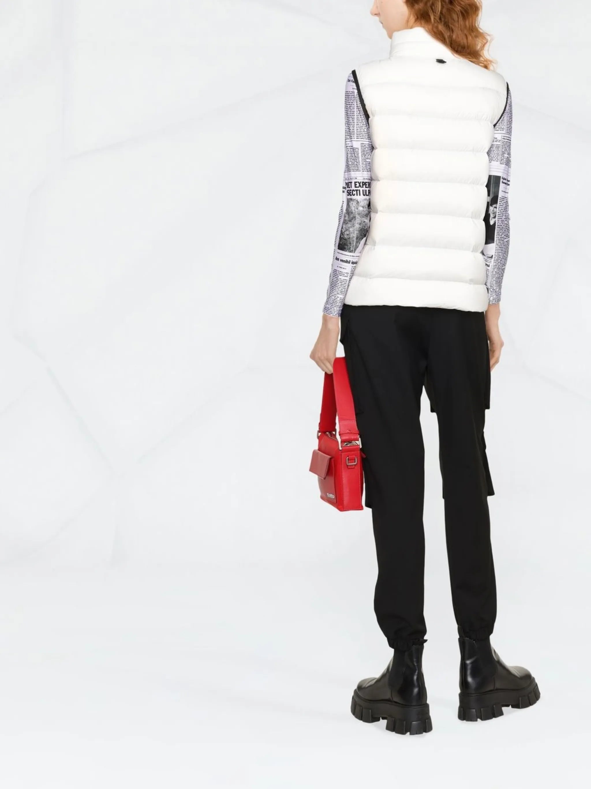 logo-print padded gilet