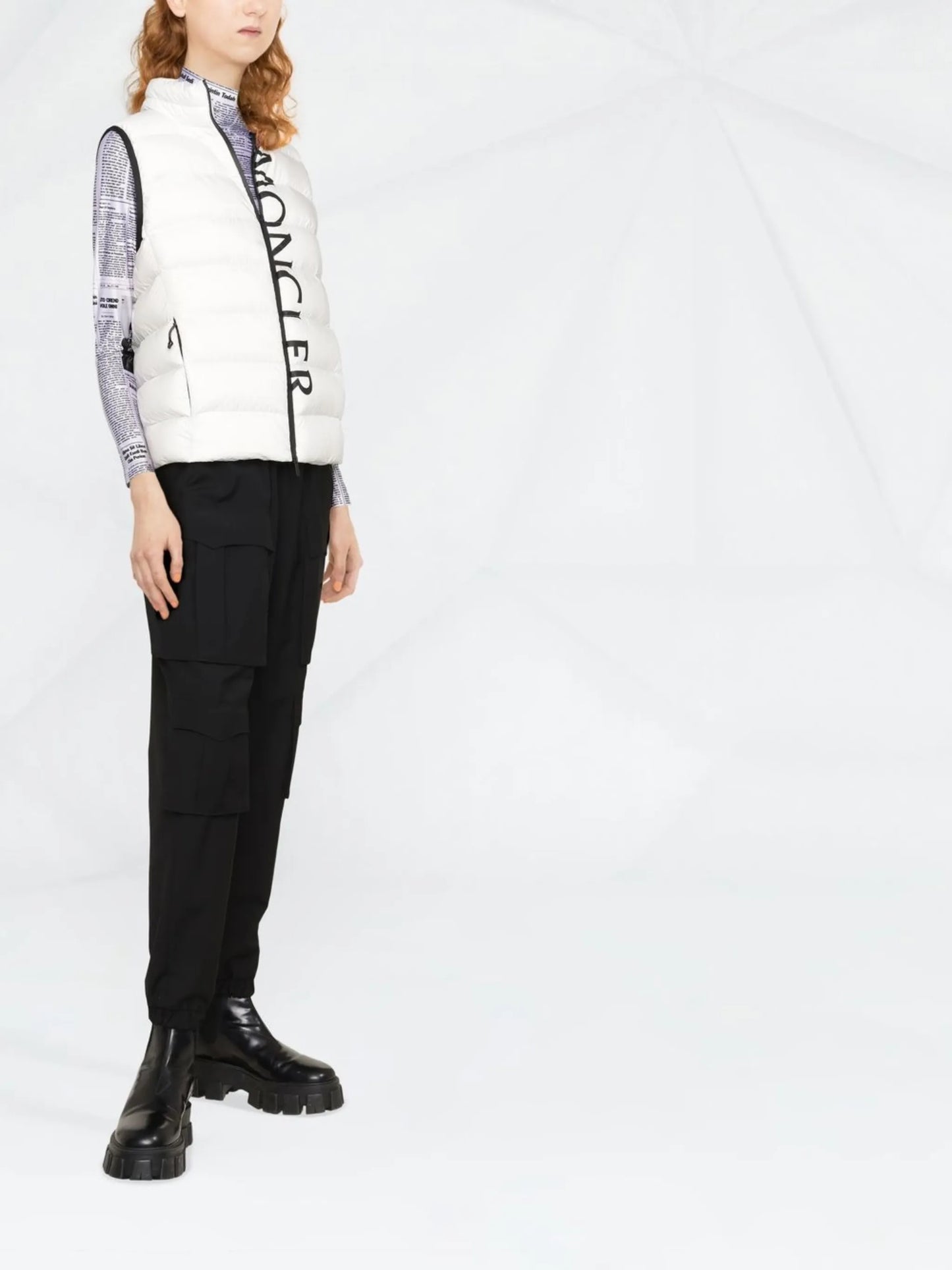 logo-print padded gilet