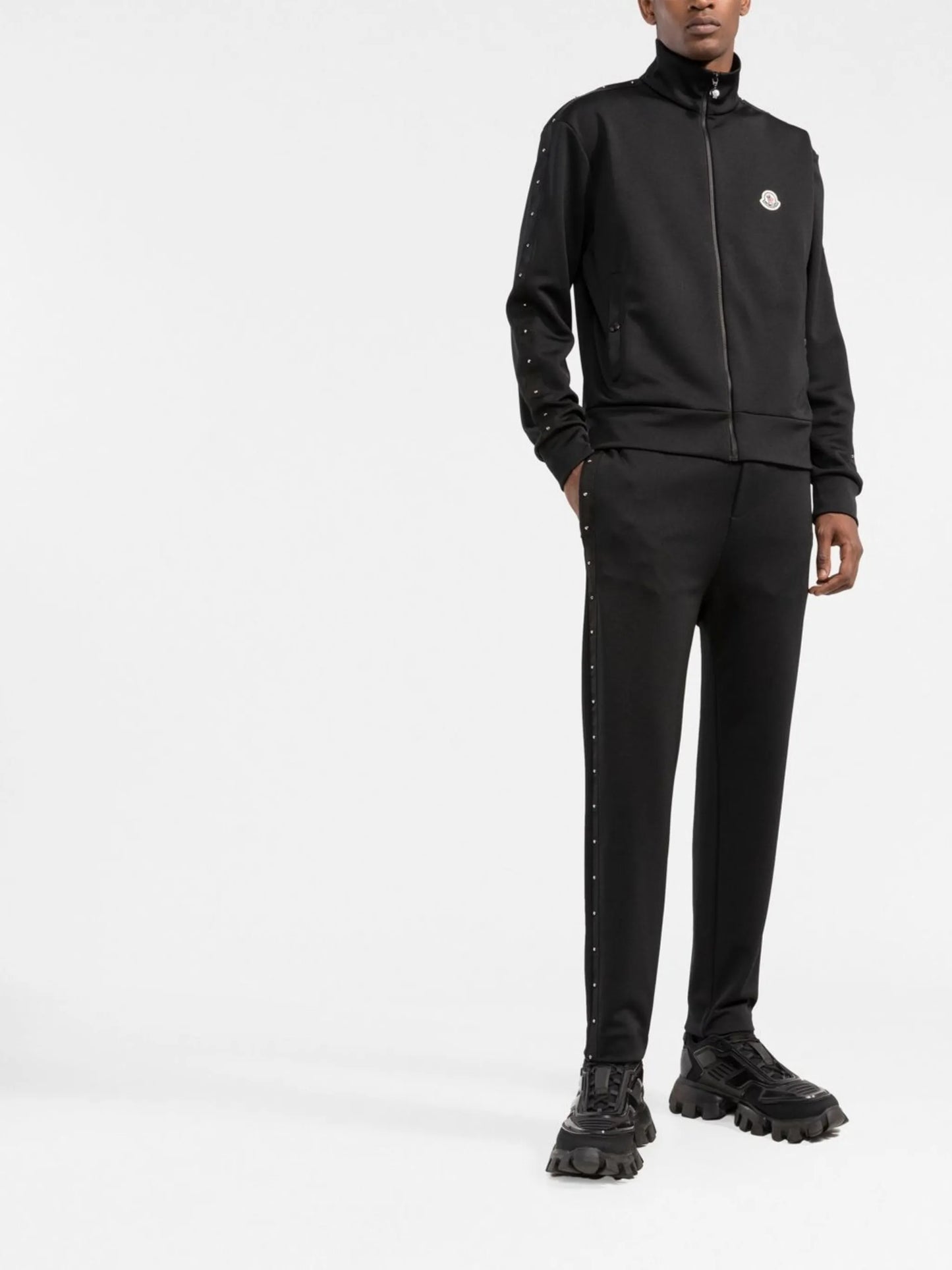 studded drawstring track pants
