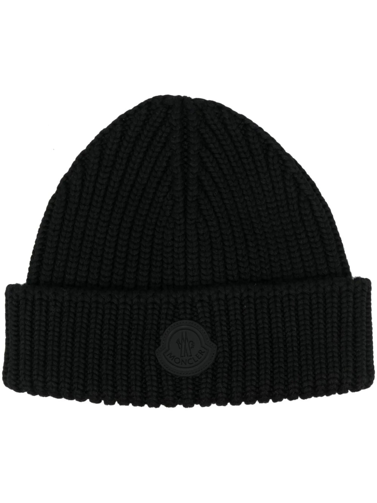 logo-patch ribbed beanie