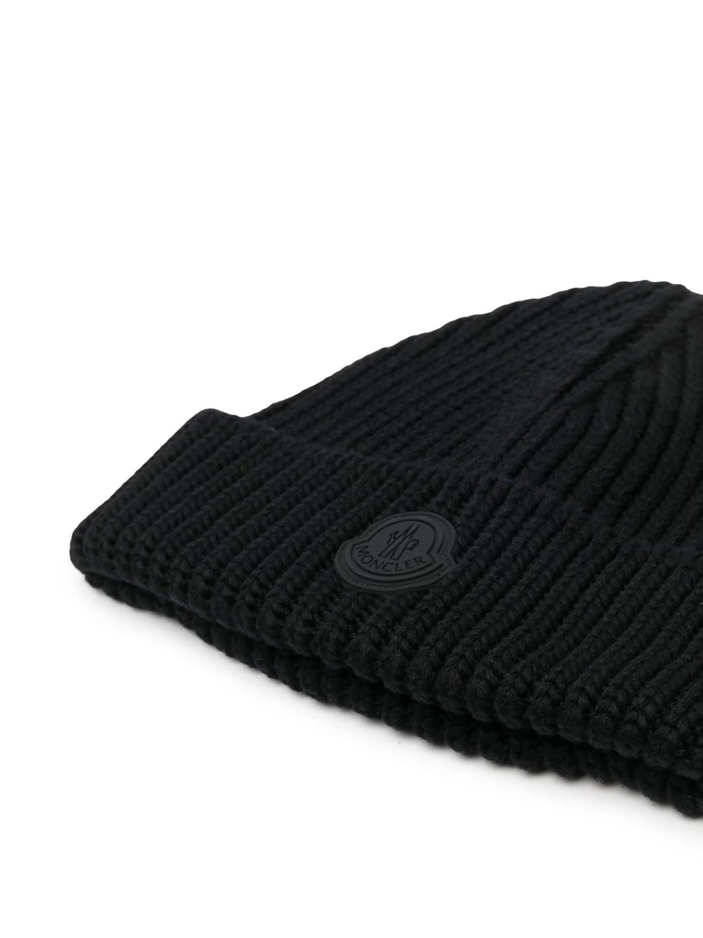 logo-patch ribbed beanie