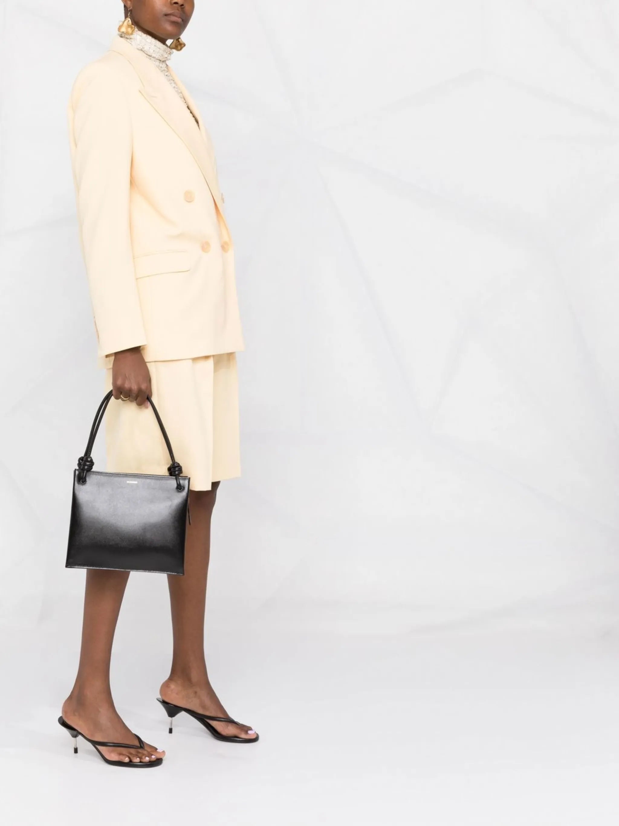 smooth leather shoulder bag