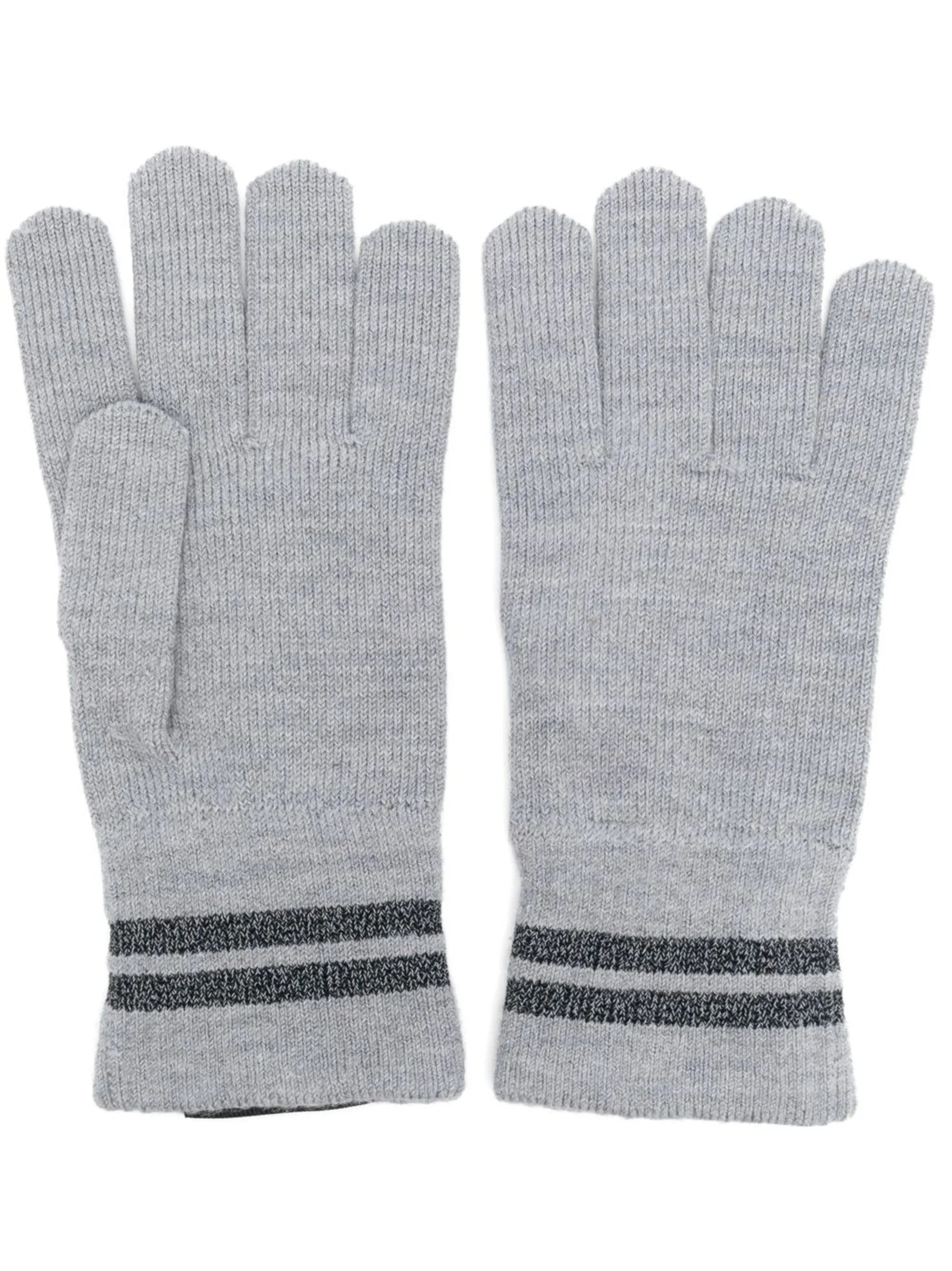 striped knit gloves