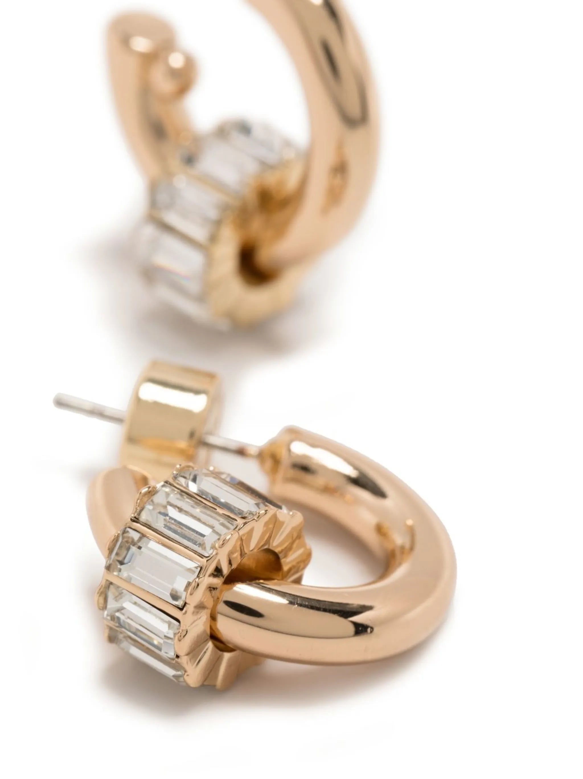 crystal-pendant hoop earrings