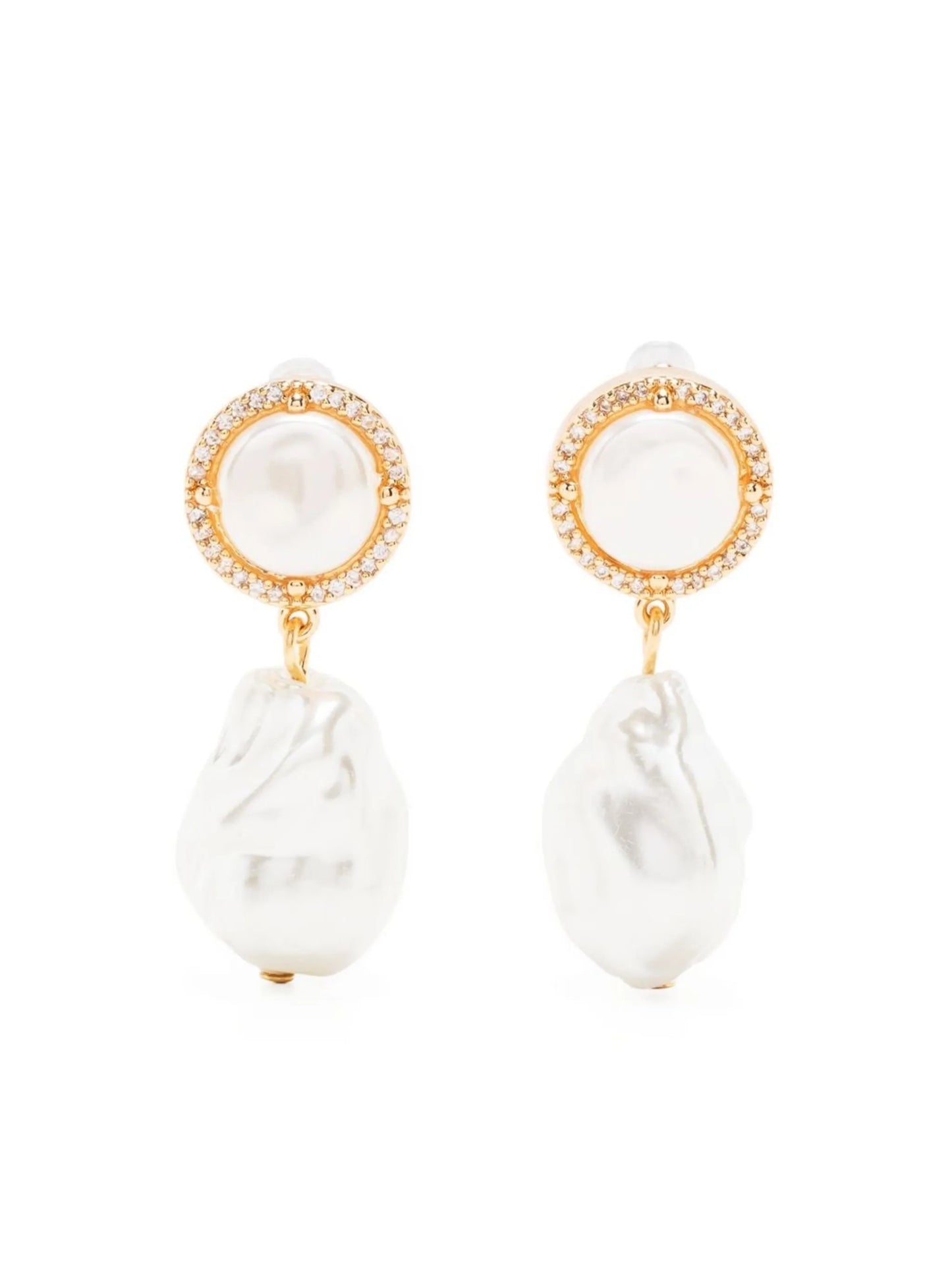 pearl-pendant drop earrings