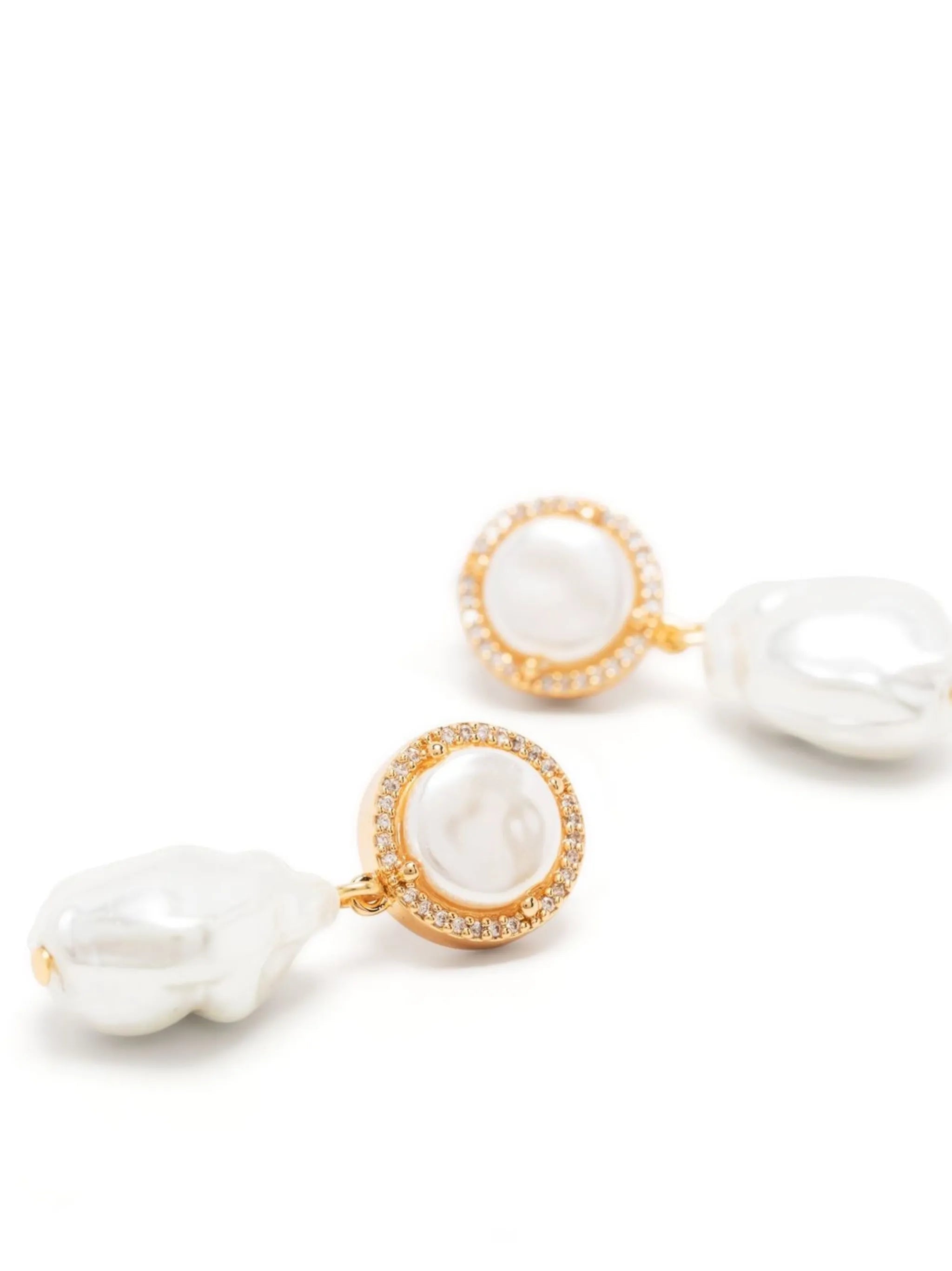 pearl-pendant drop earrings