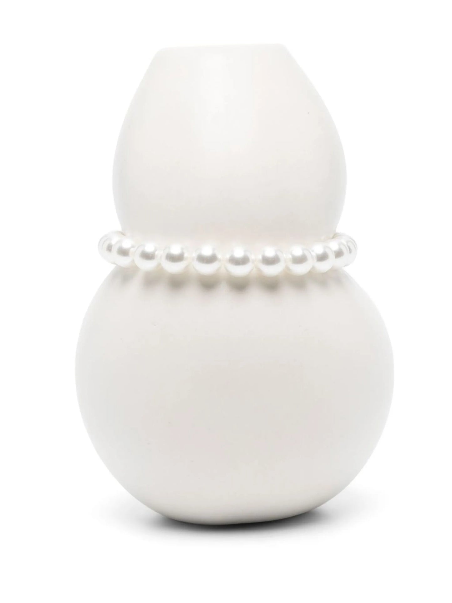 faux-pearl detail ceramic vase