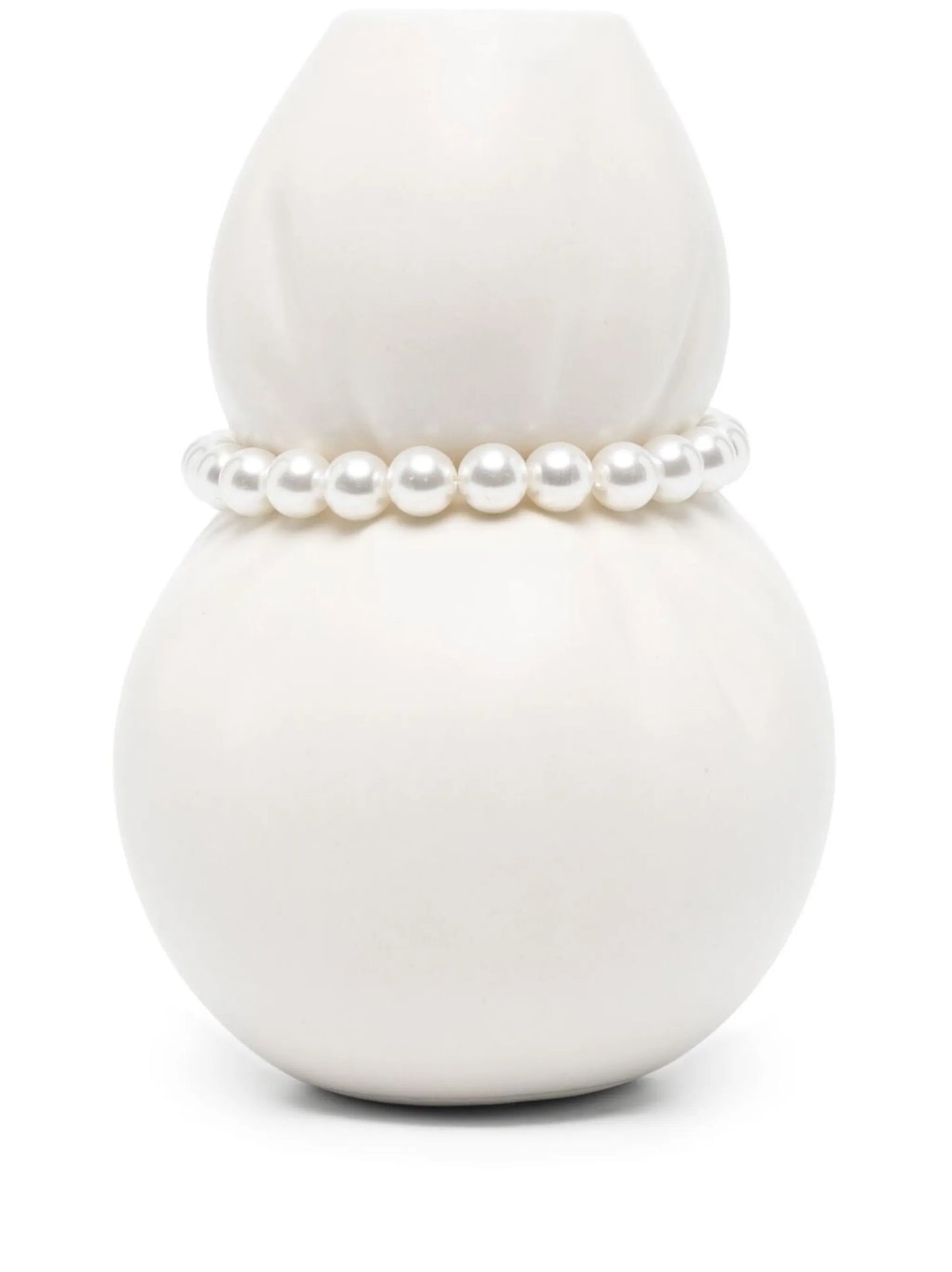 faux-pearl detail ceramic vase
