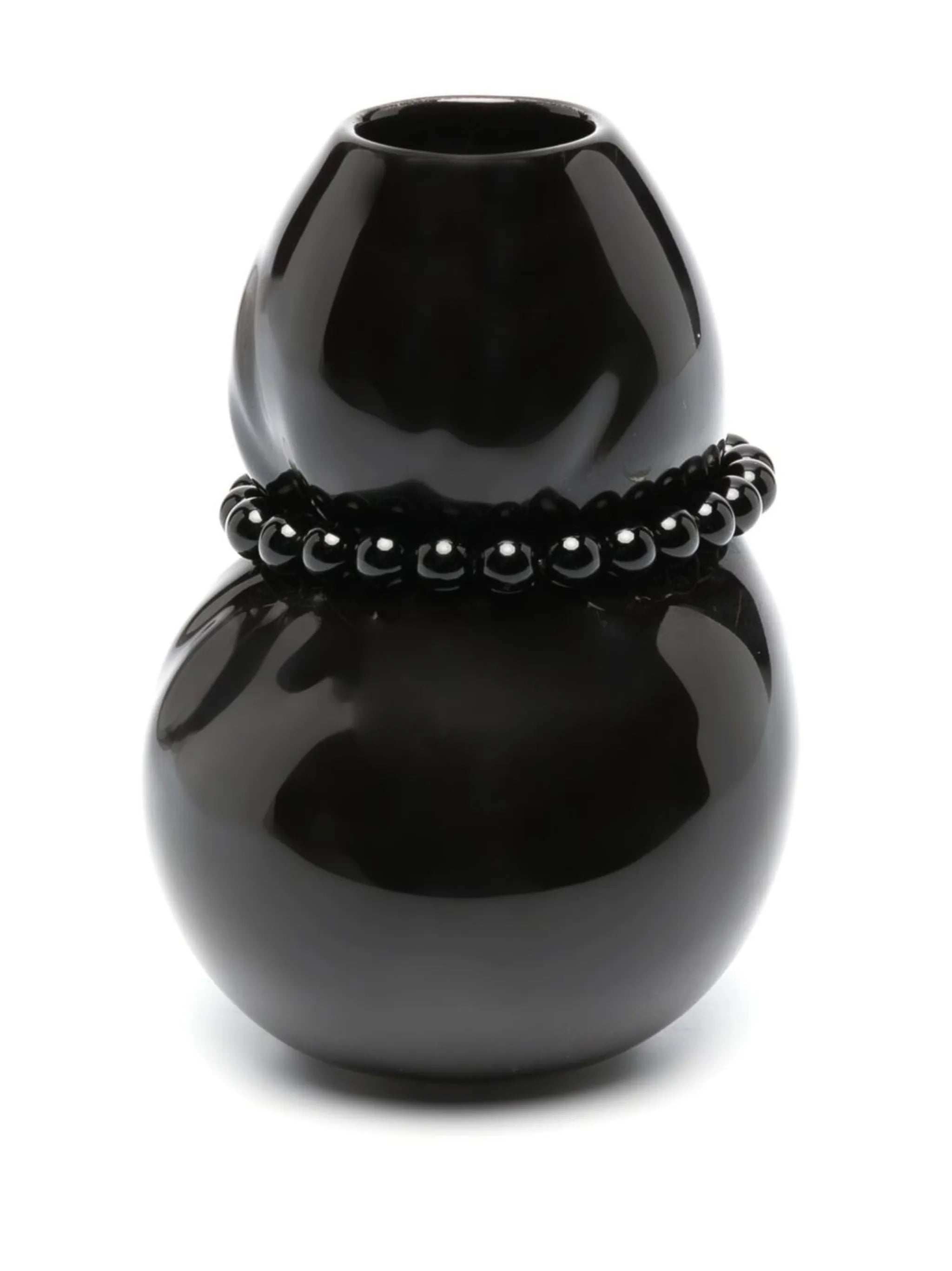 beaded-detail ceramic vase