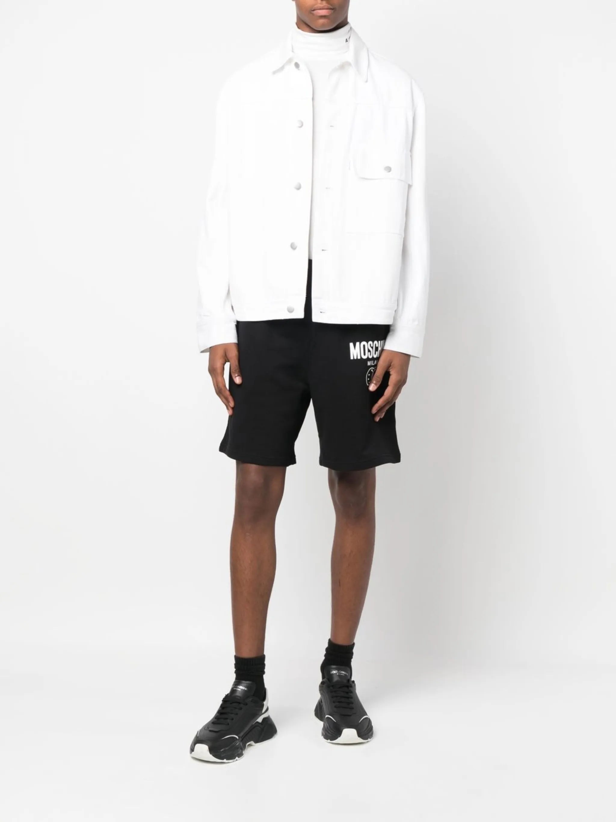 logo-print organic cotton shorts