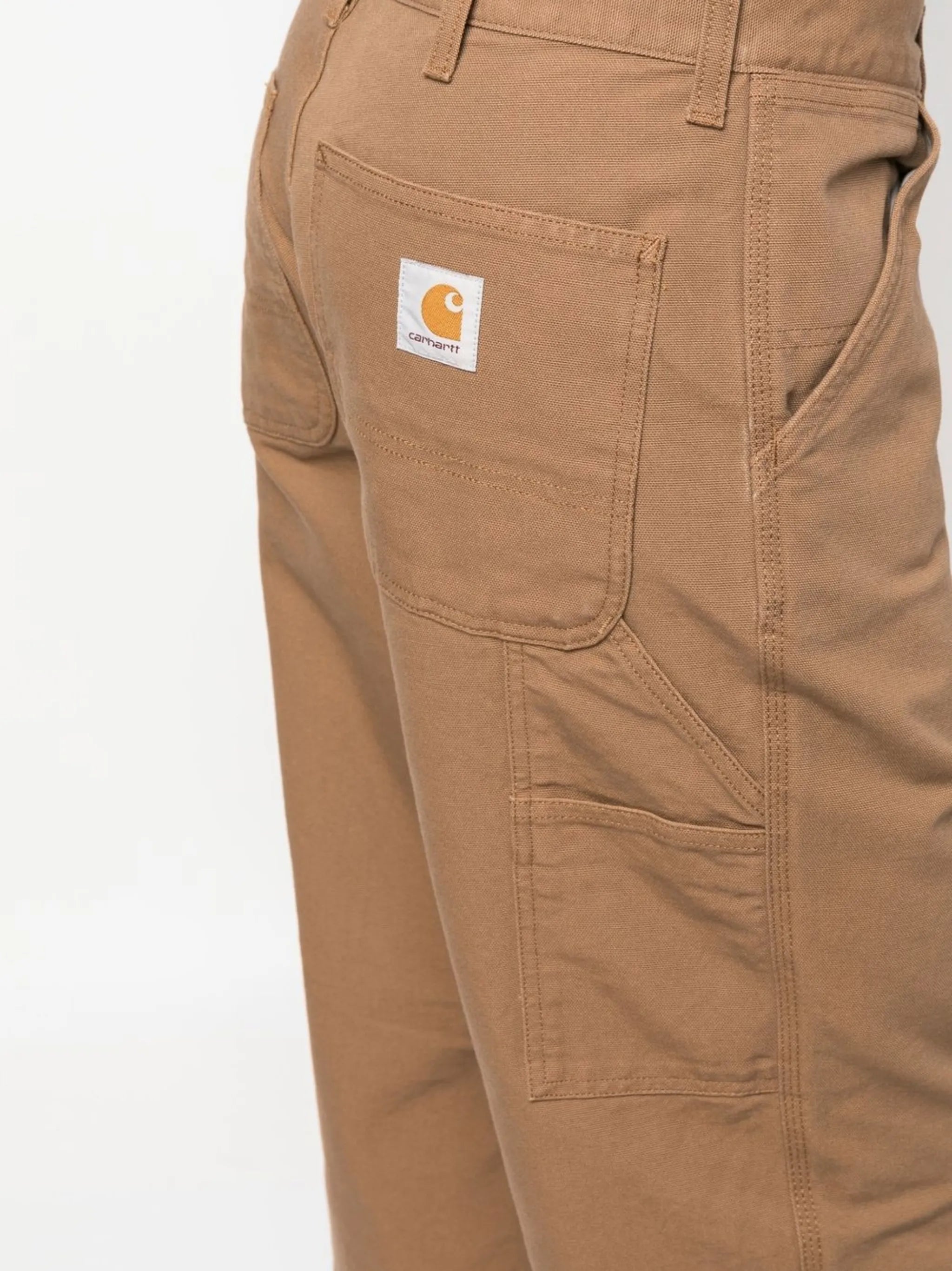 logo-patch straight leg trousers