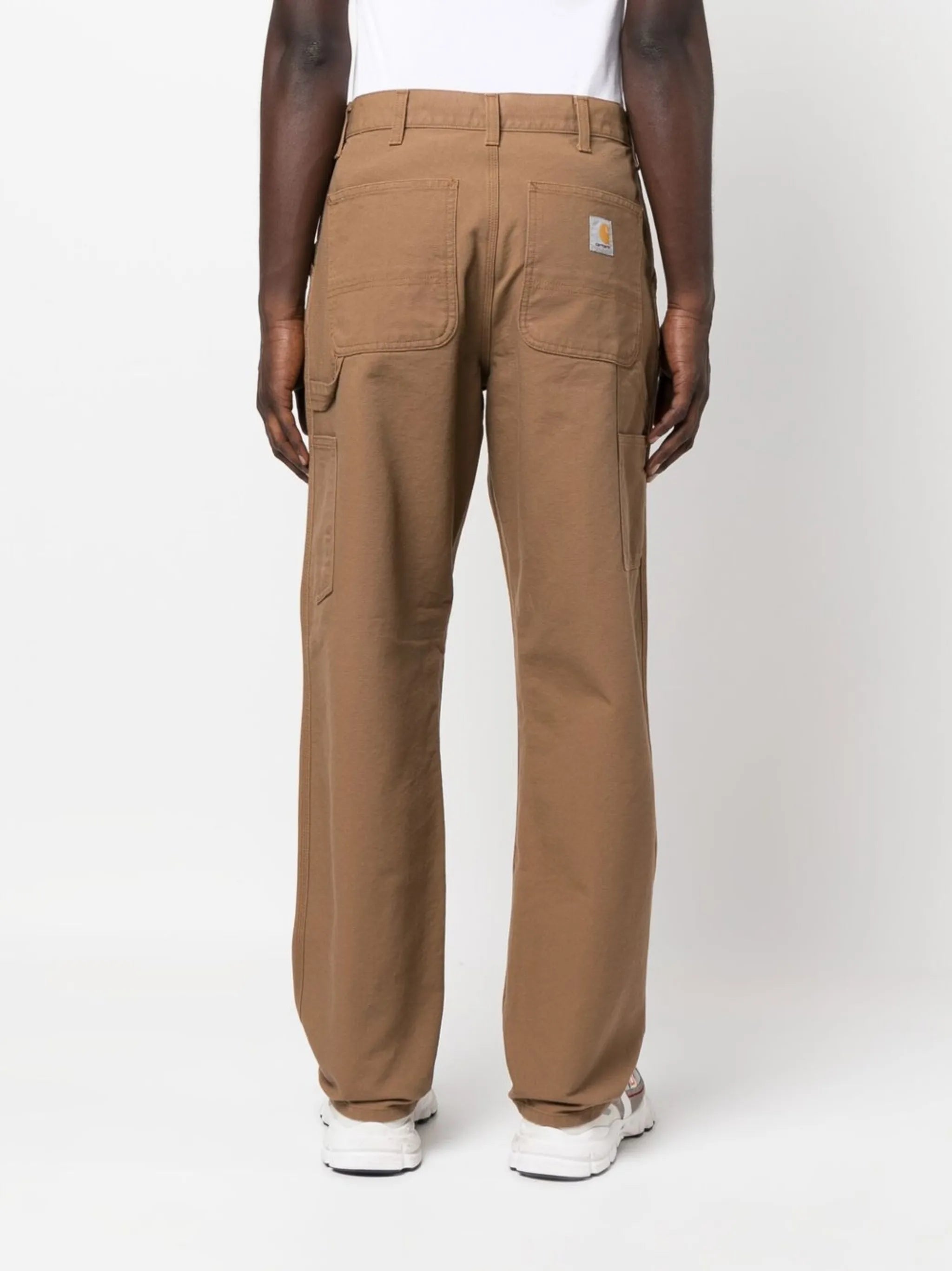 logo-patch straight leg trousers