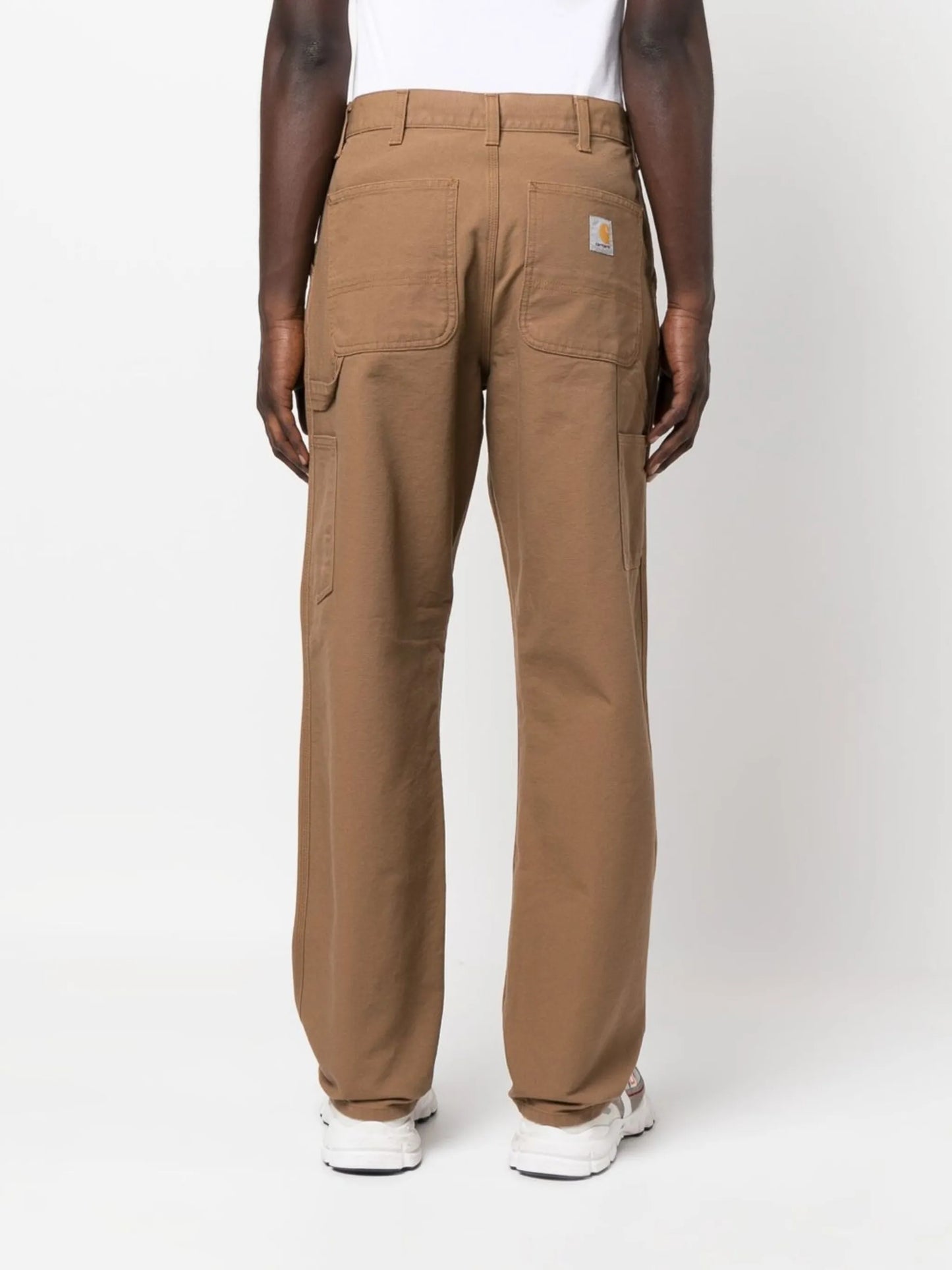 logo-patch straight leg trousers