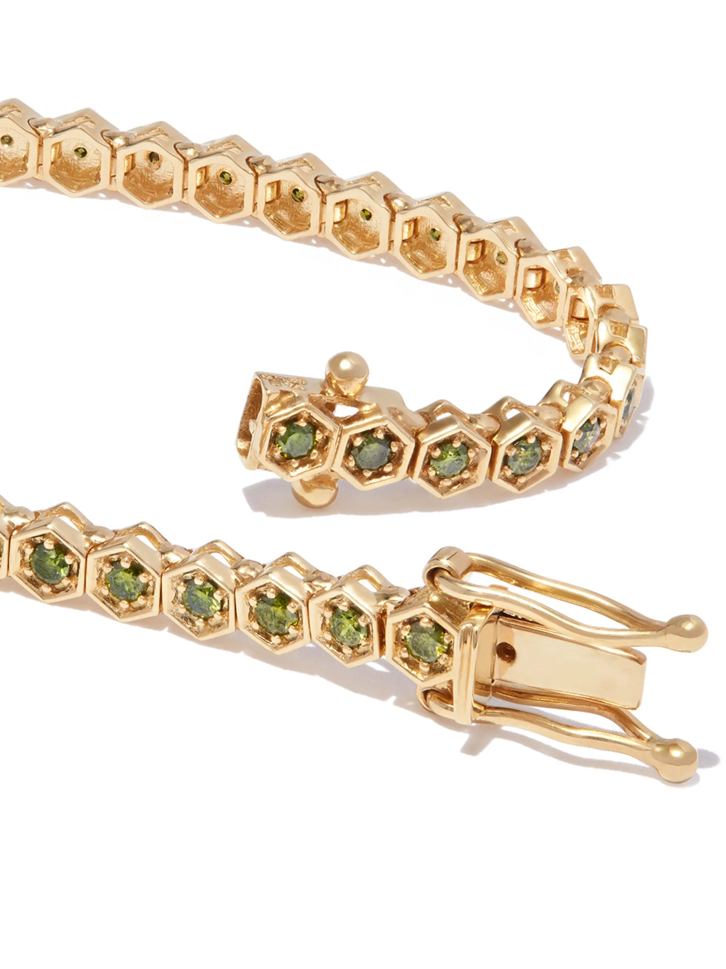 18kt yellow gold Hexagon diamond tennis bracelet