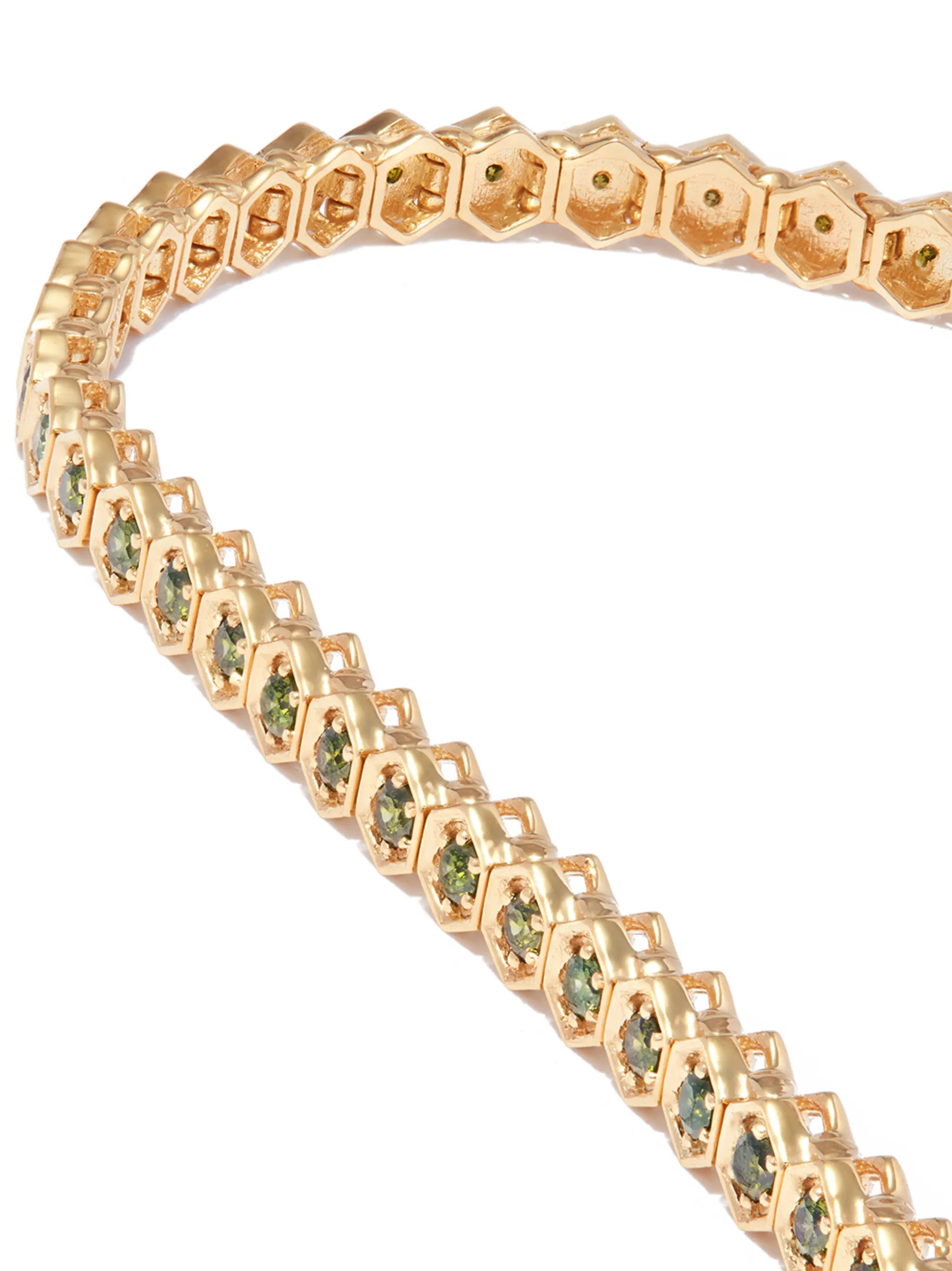 18kt yellow gold Hexagon diamond tennis bracelet