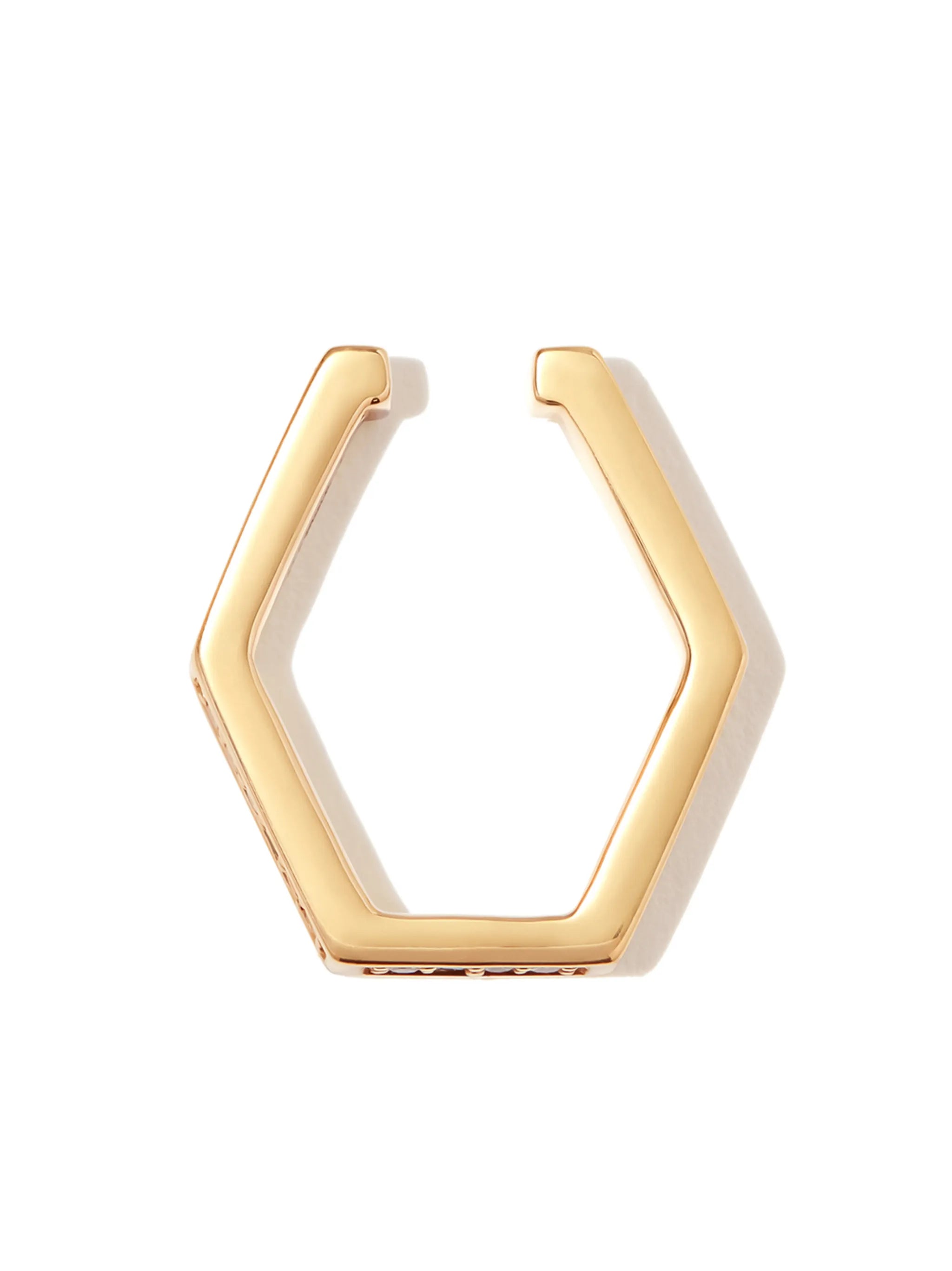 18kt yellow gold Hexagon diamond ear cuff