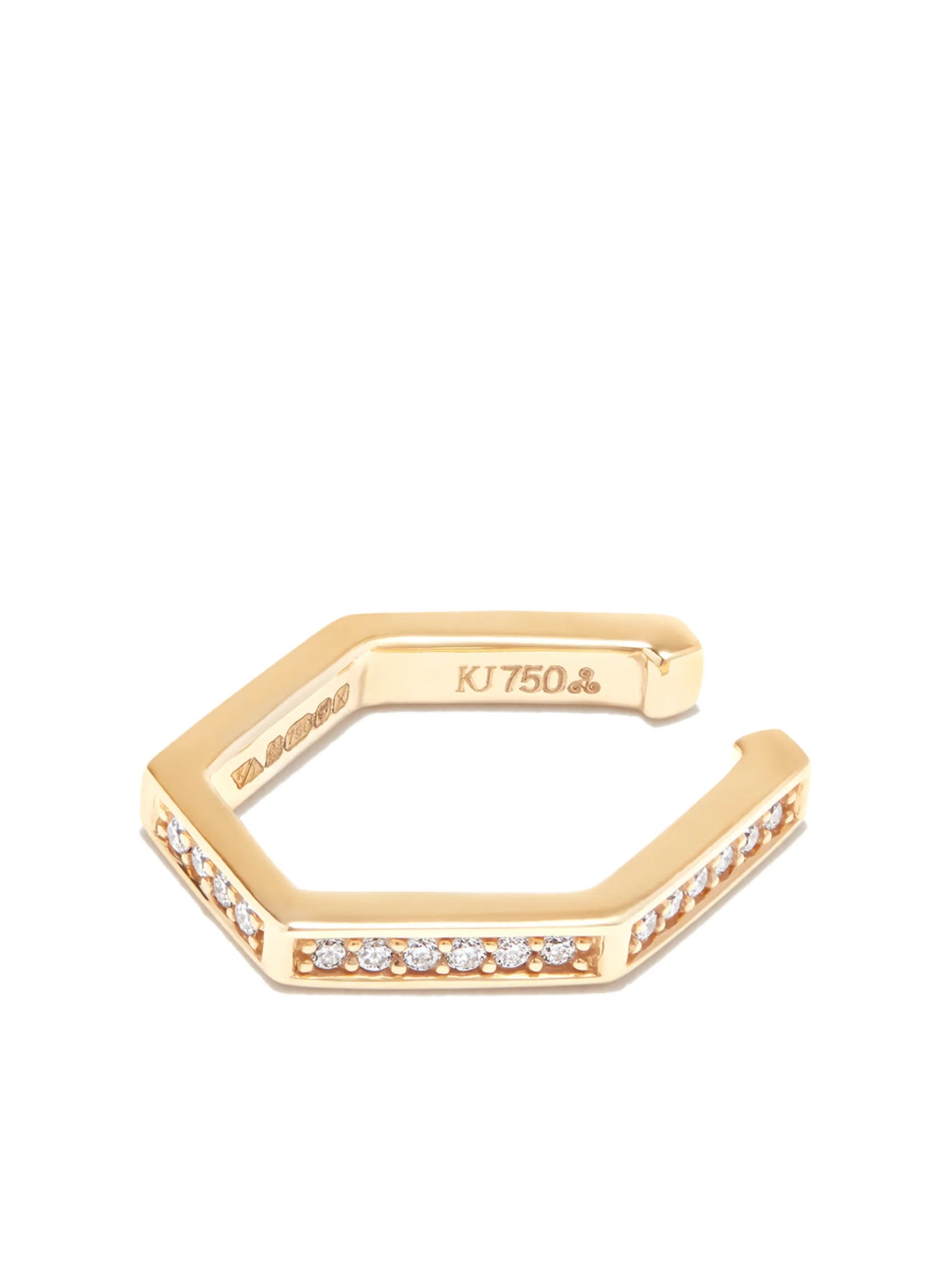 18kt yellow gold Hexagon diamond ear cuff