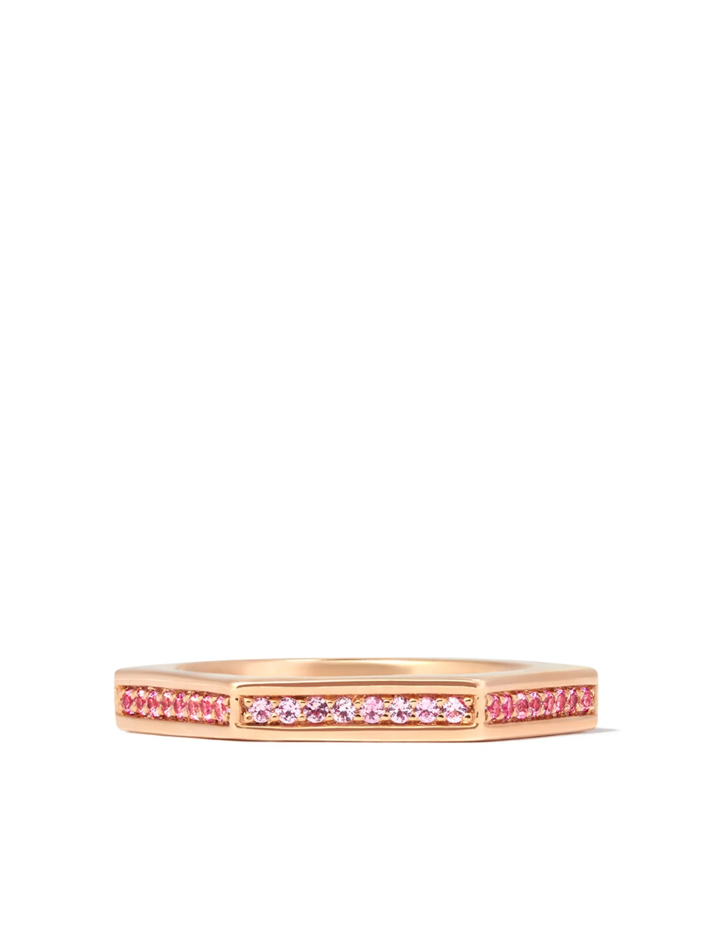18kt rose gold sapphire eternity ring