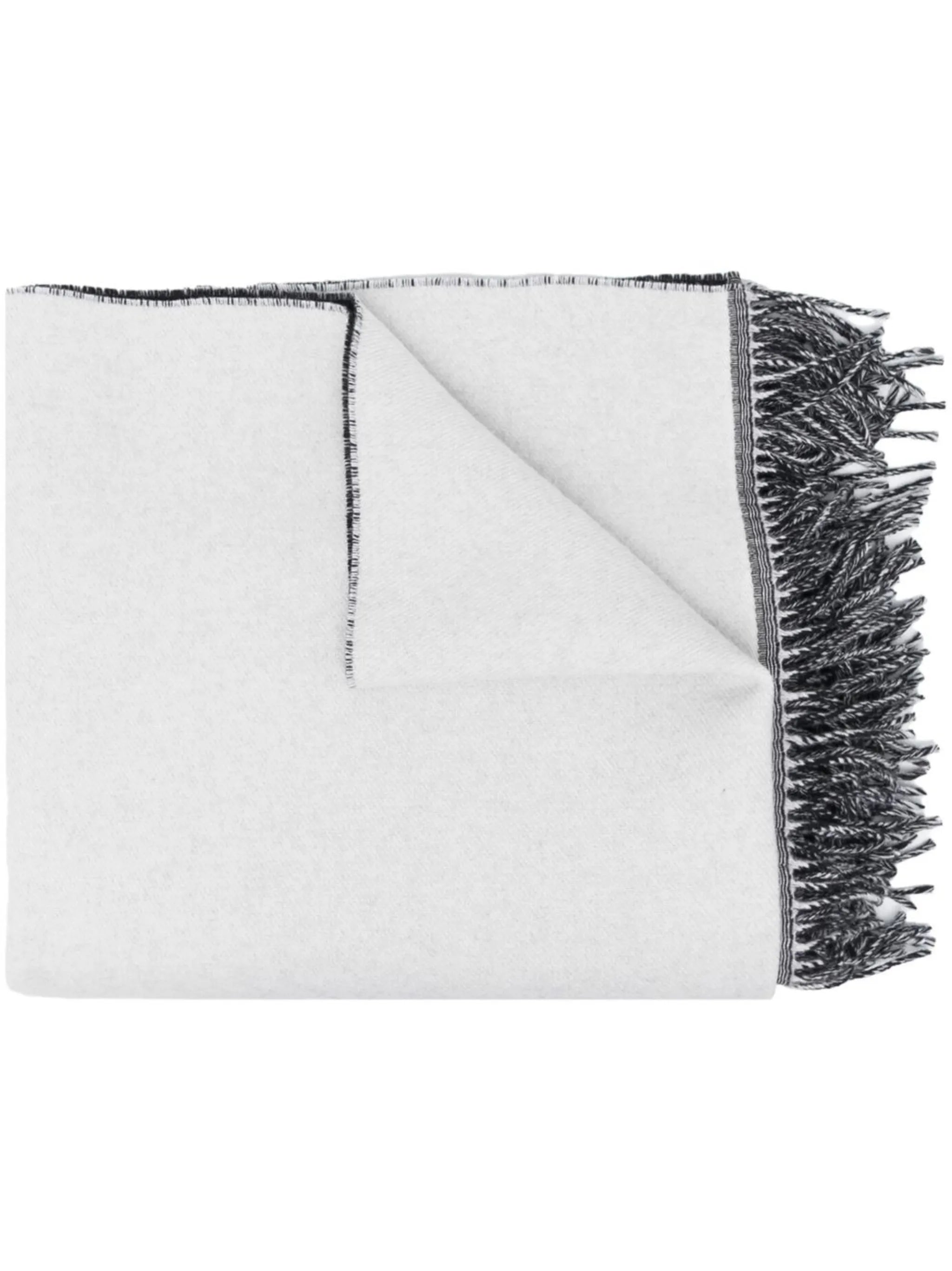 fringed knitted scarf