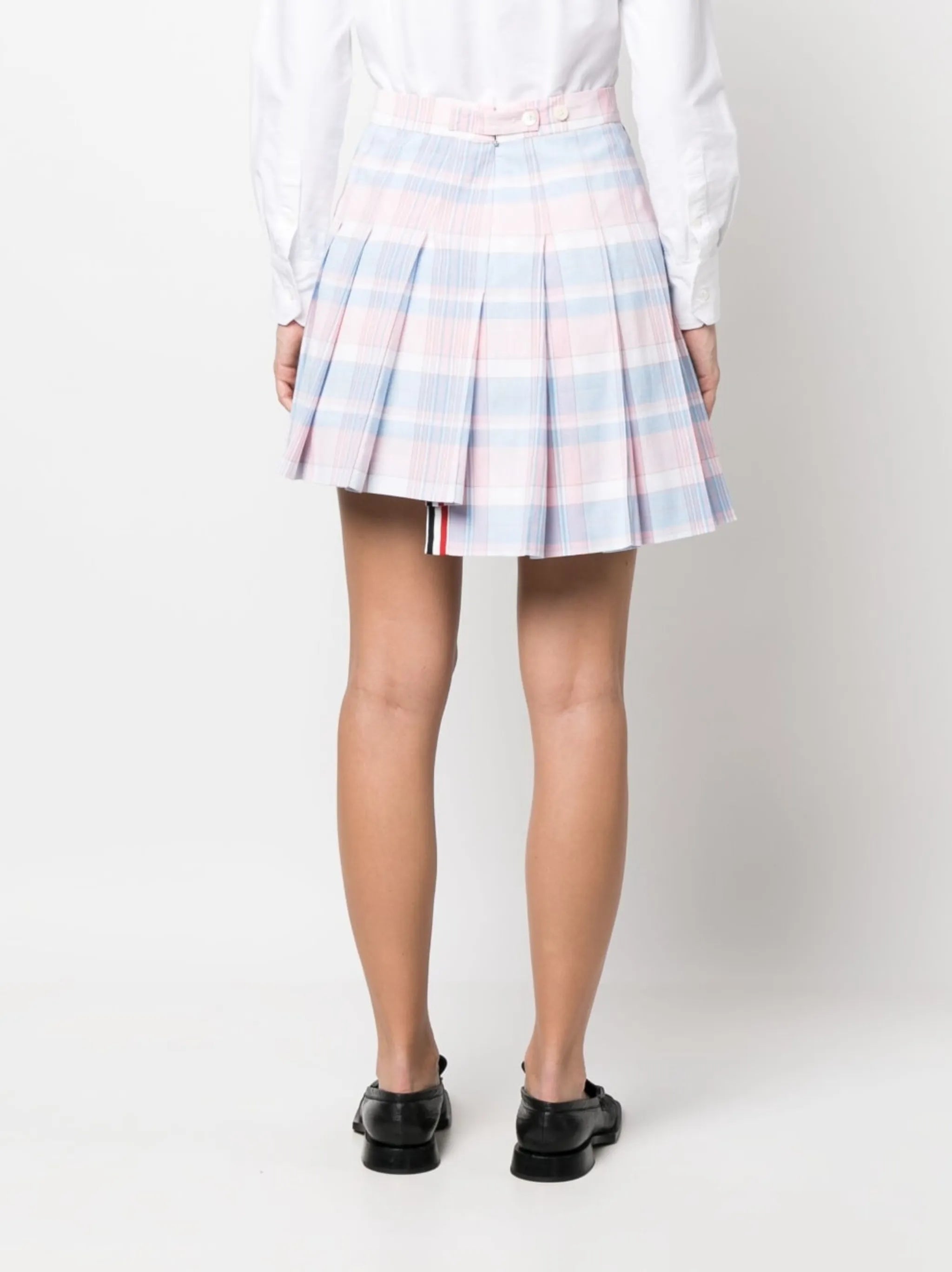 checked pleated miniskirt