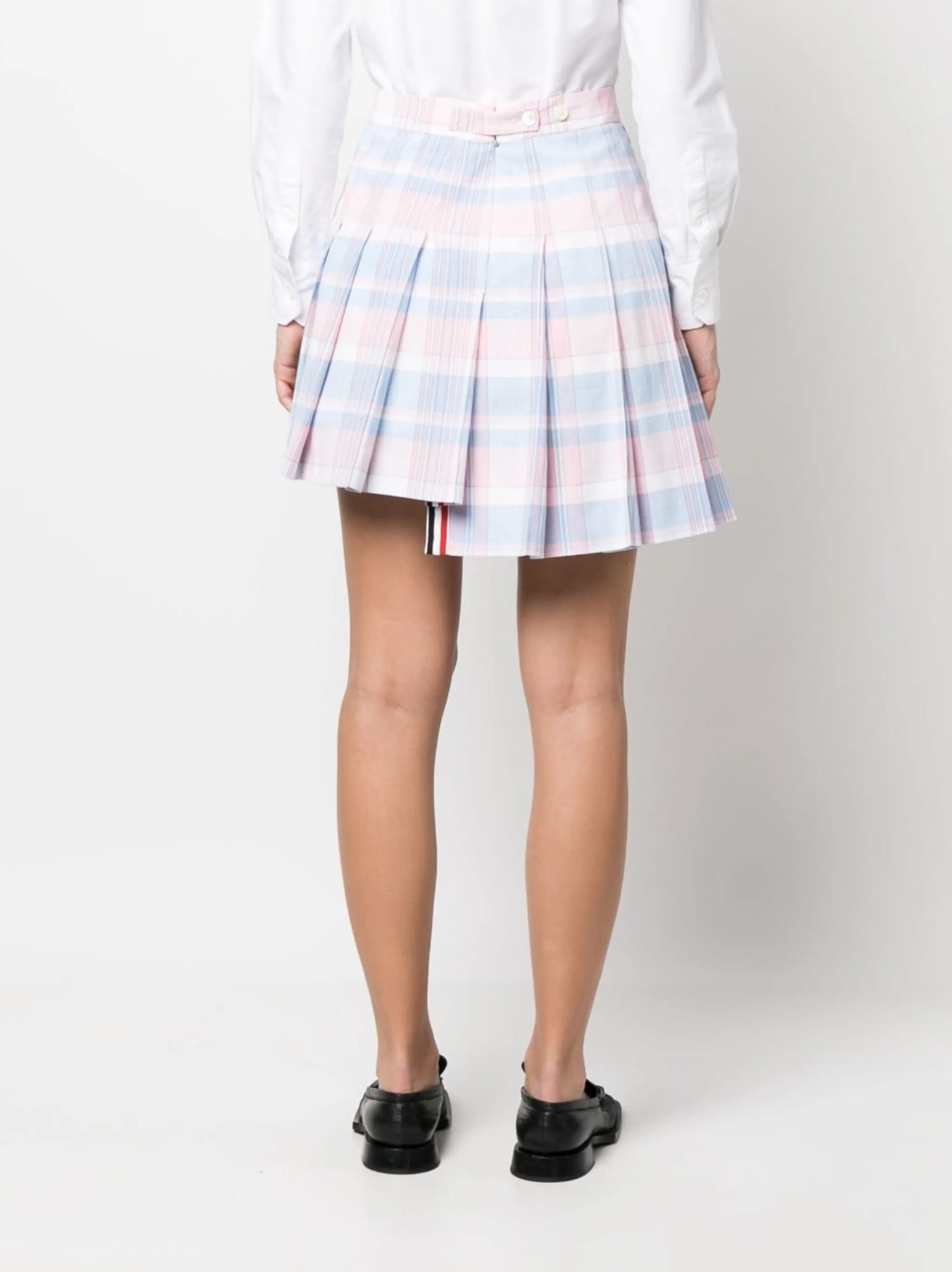 checked pleated miniskirt