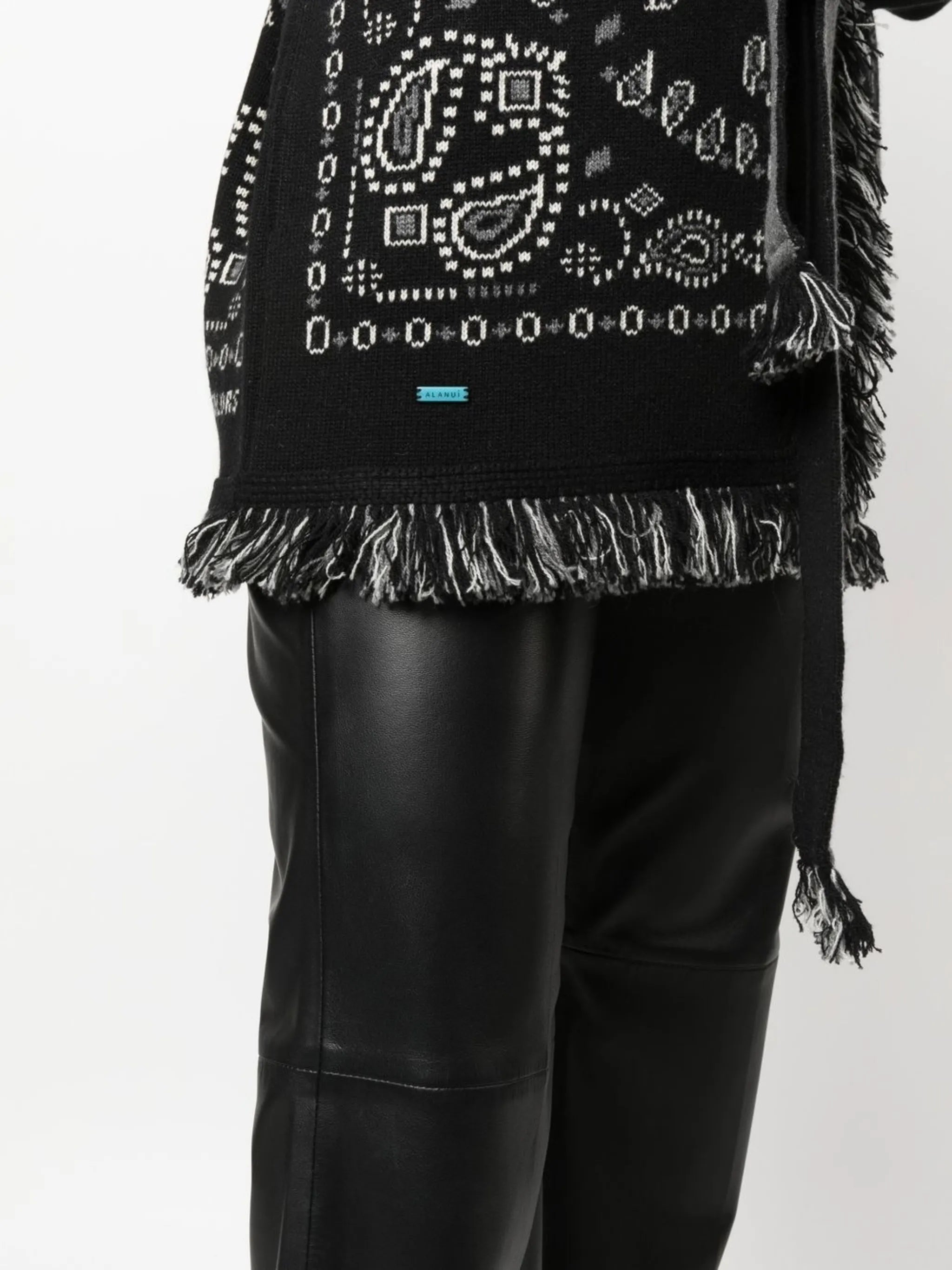 Bandana jacquard belted cardigan