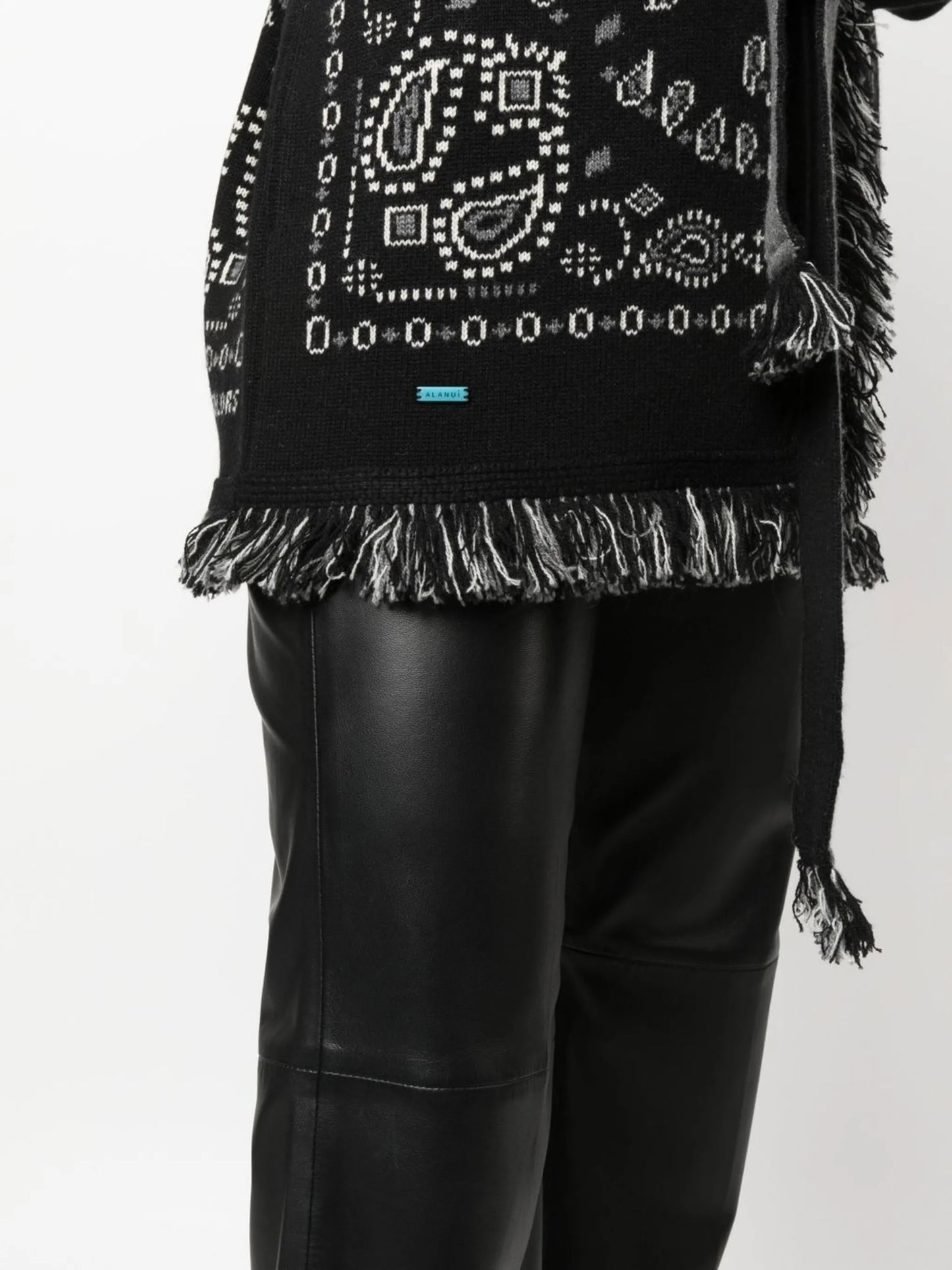 Bandana jacquard belted cardigan