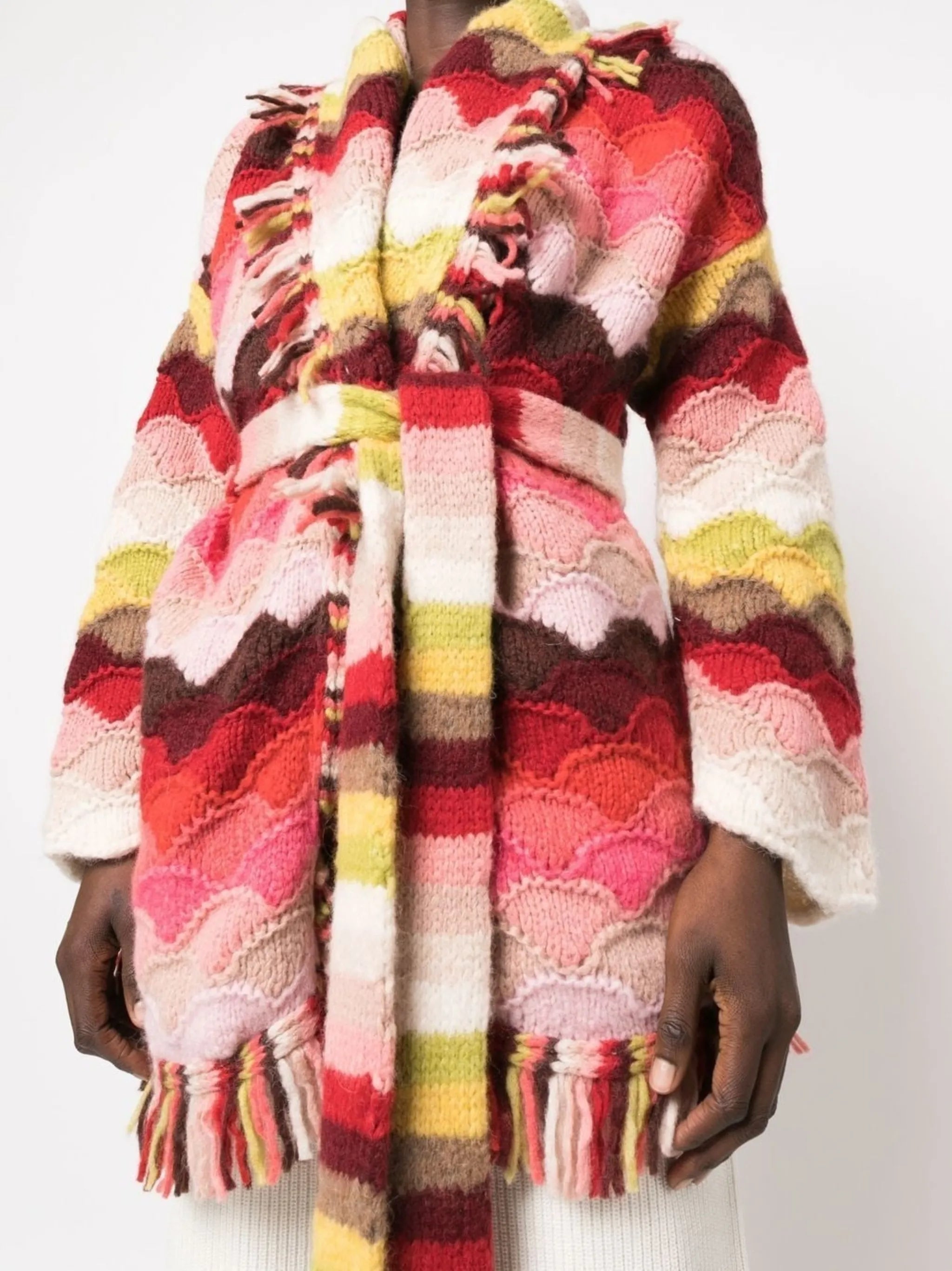 Under the Northern Sky wave motif cardigan