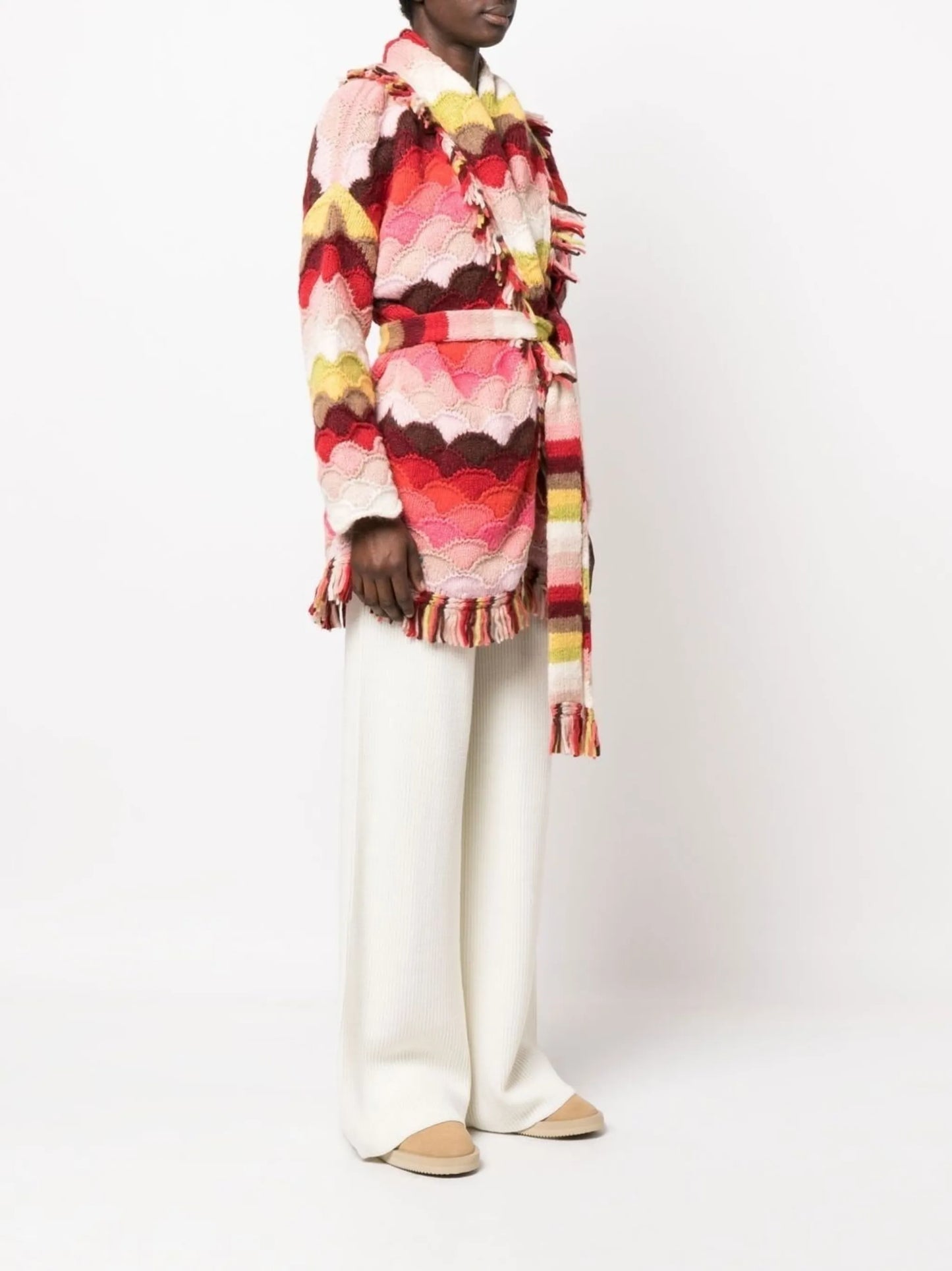 Under the Northern Sky wave motif cardigan