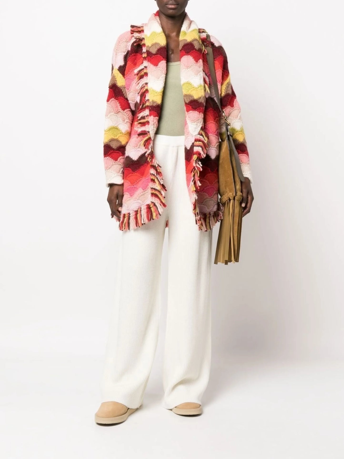 Under the Northern Sky wave motif cardigan