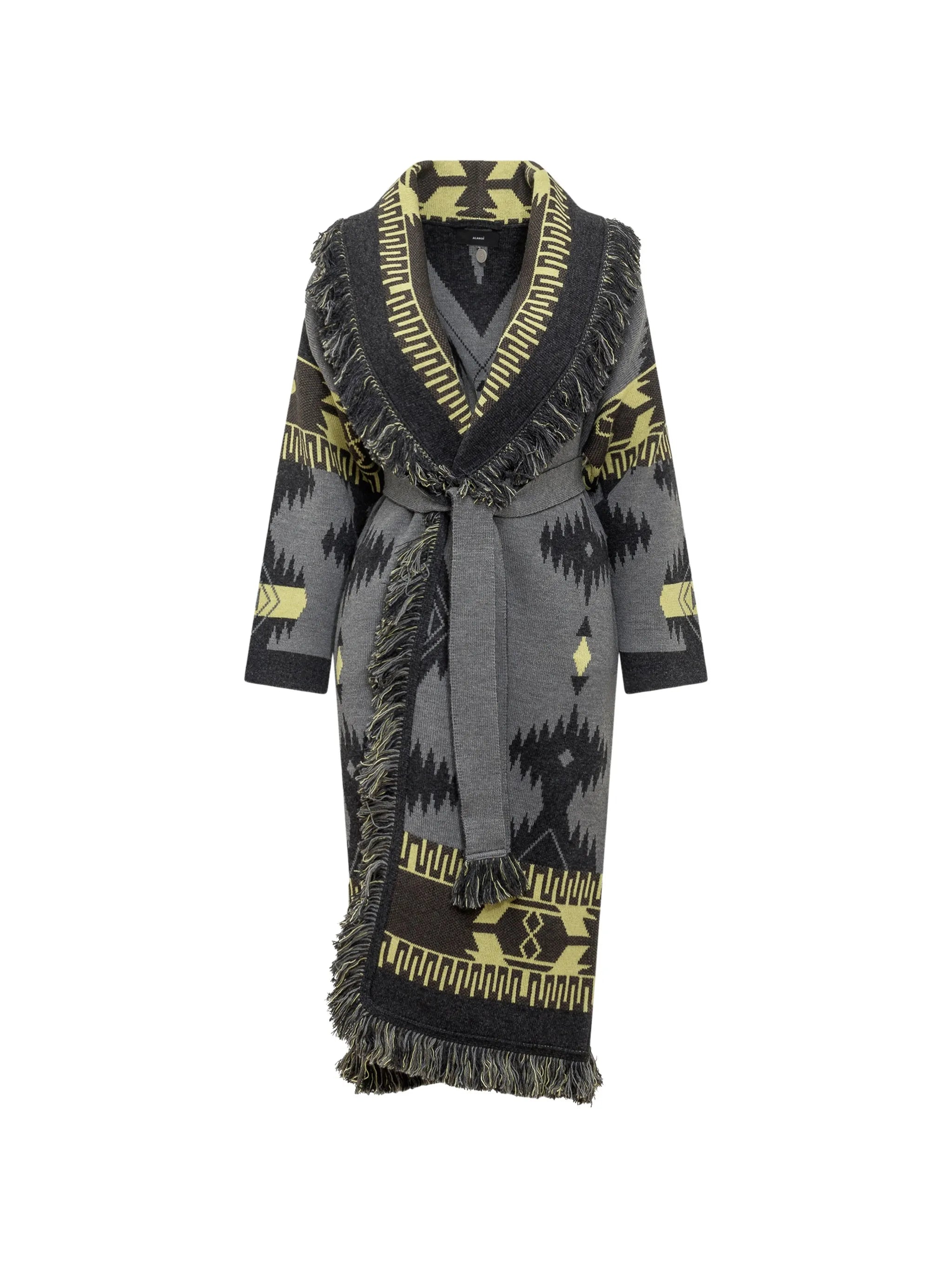 virgin-wool belted coat