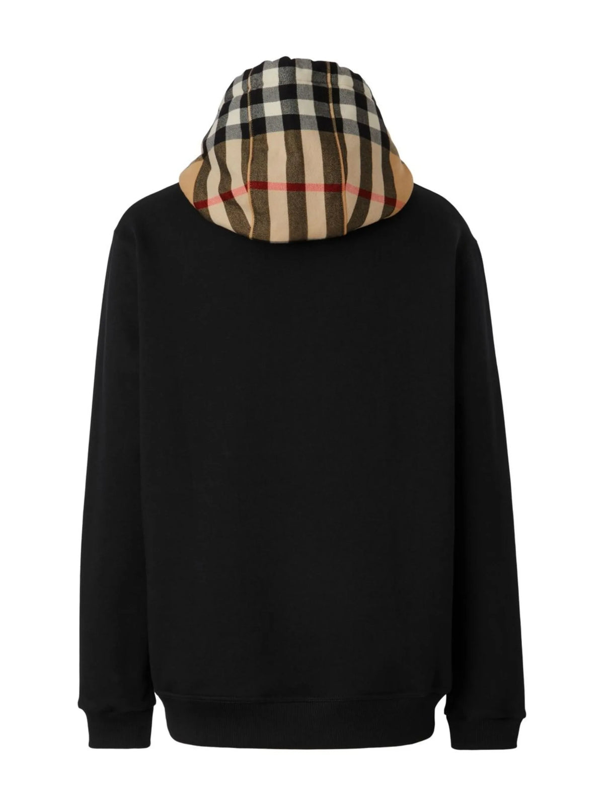 Check-hood cotton hoodie
