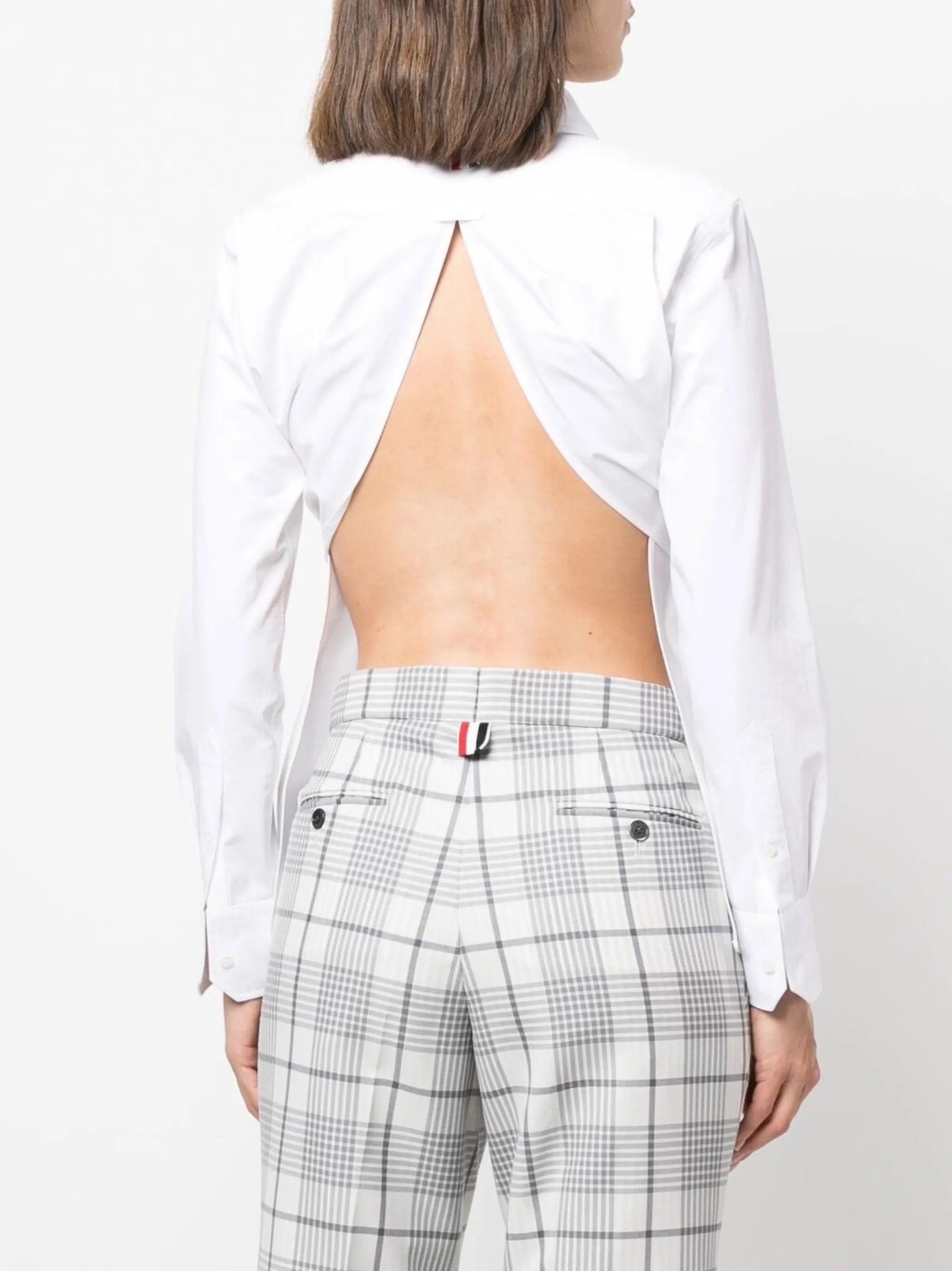cross-strap belted waist shirt