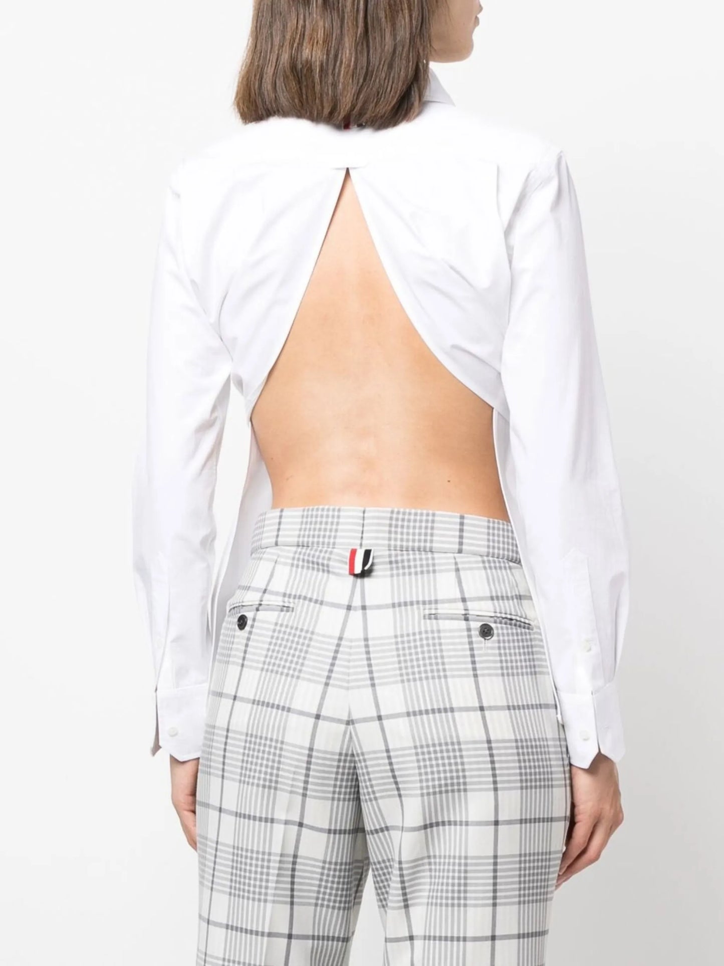cross-strap belted waist shirt