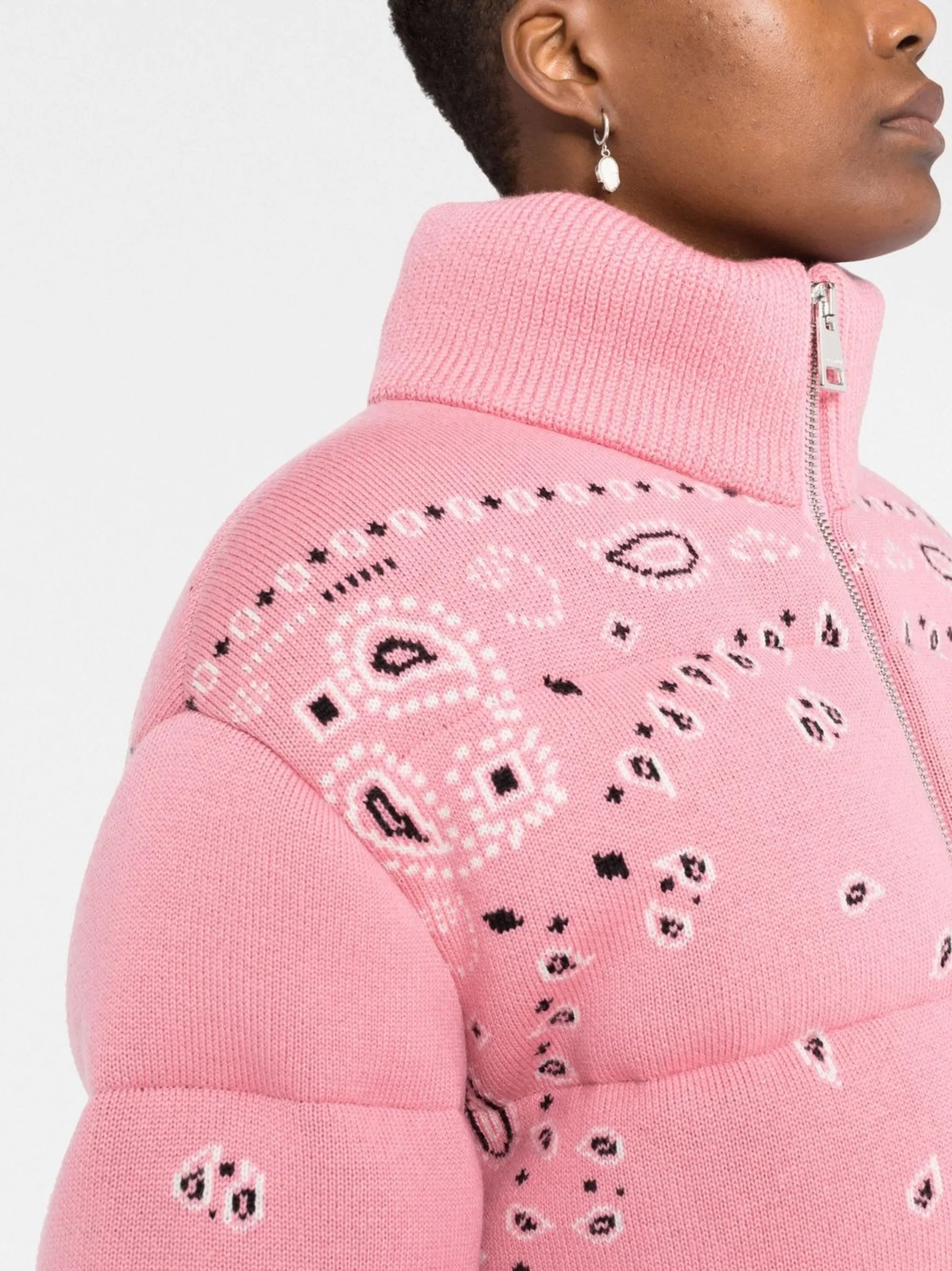 Bandana jacquard puffer jacket