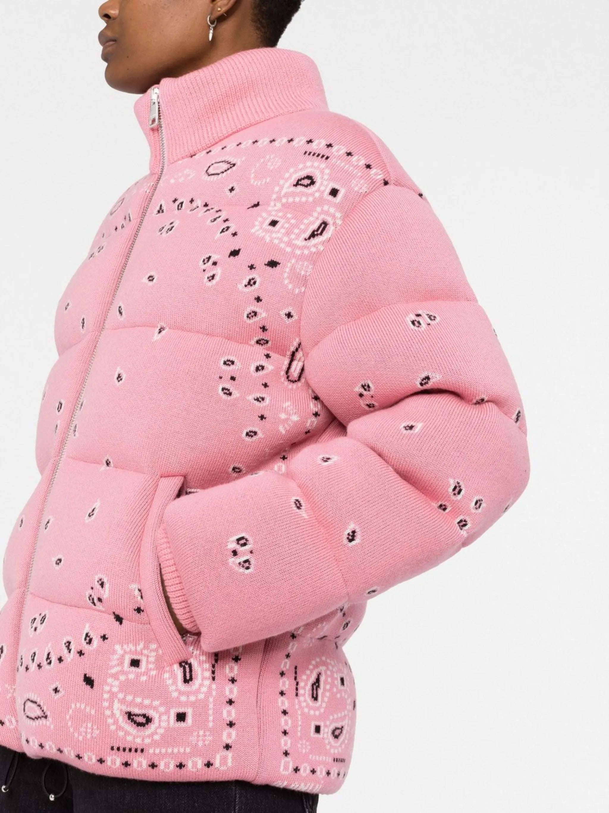 Bandana jacquard puffer jacket