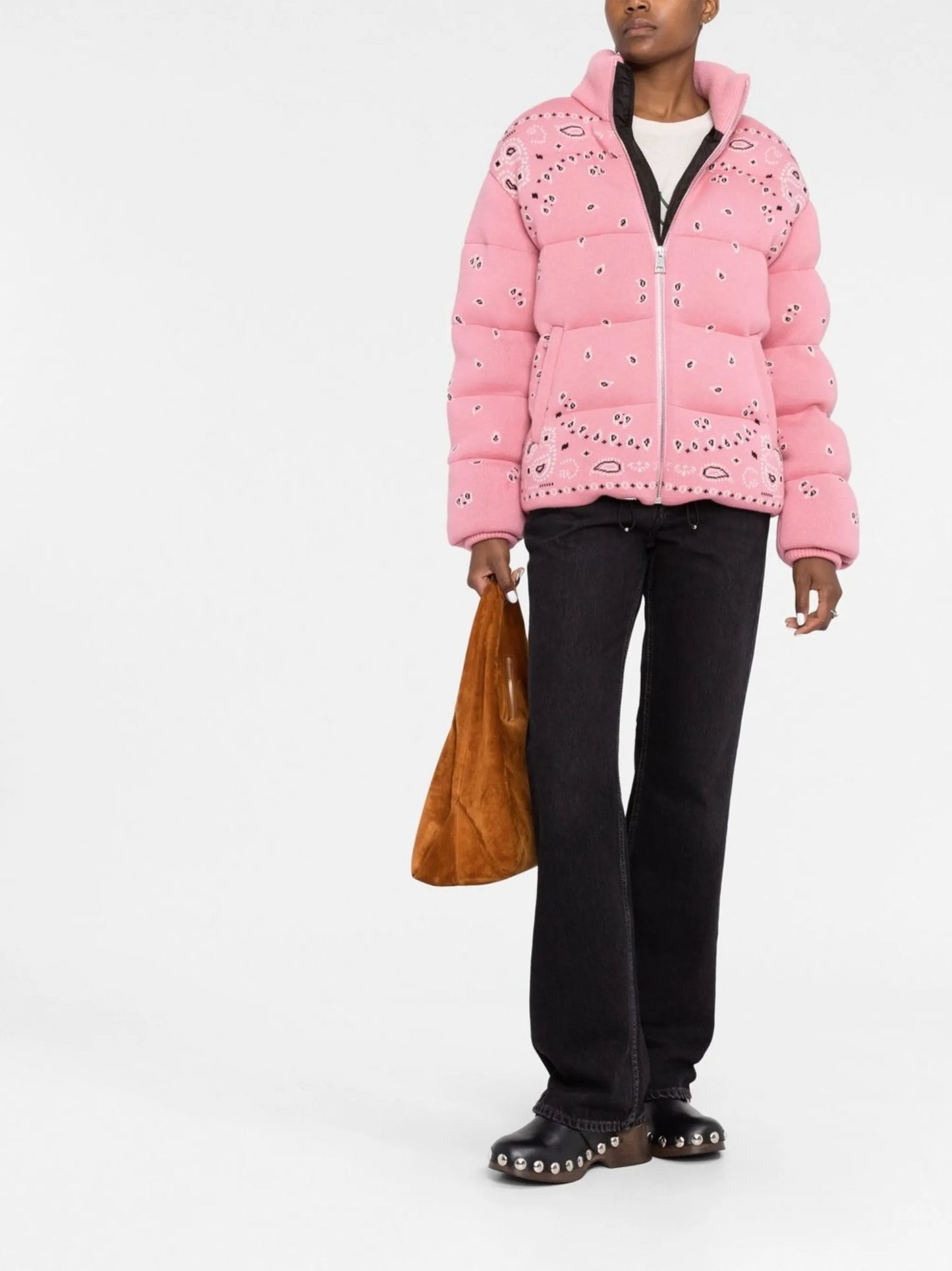 Bandana jacquard puffer jacket