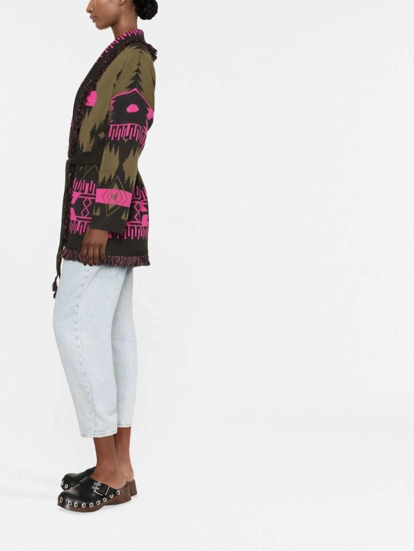 Icon geometric-jacquard cardigan