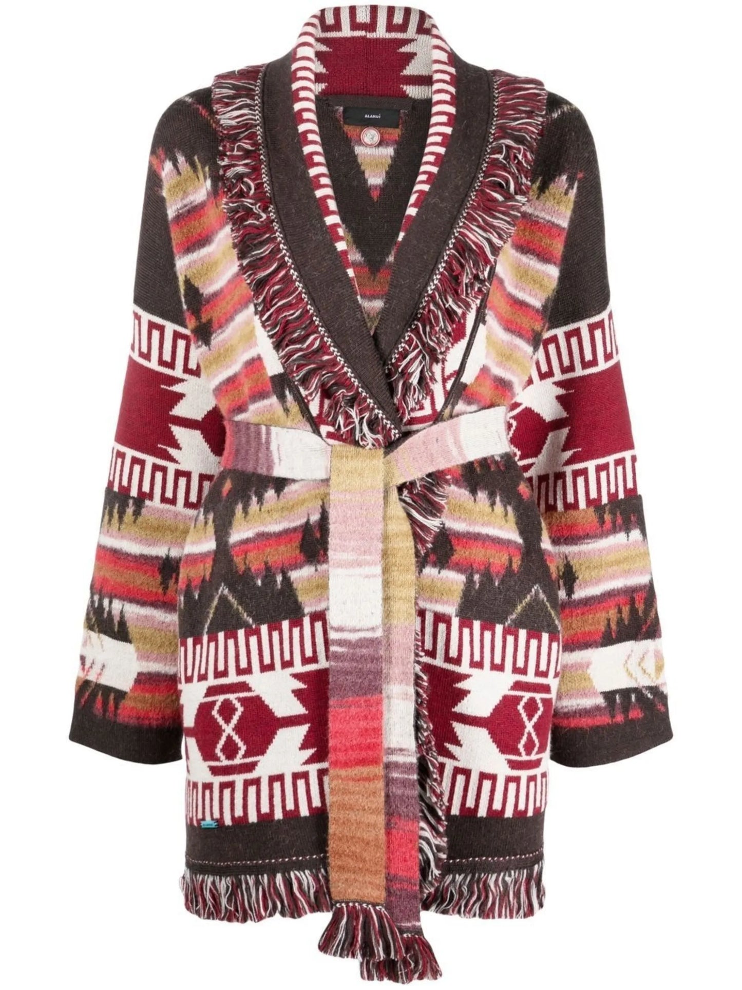 Aztec pattern knit cardi-coat
