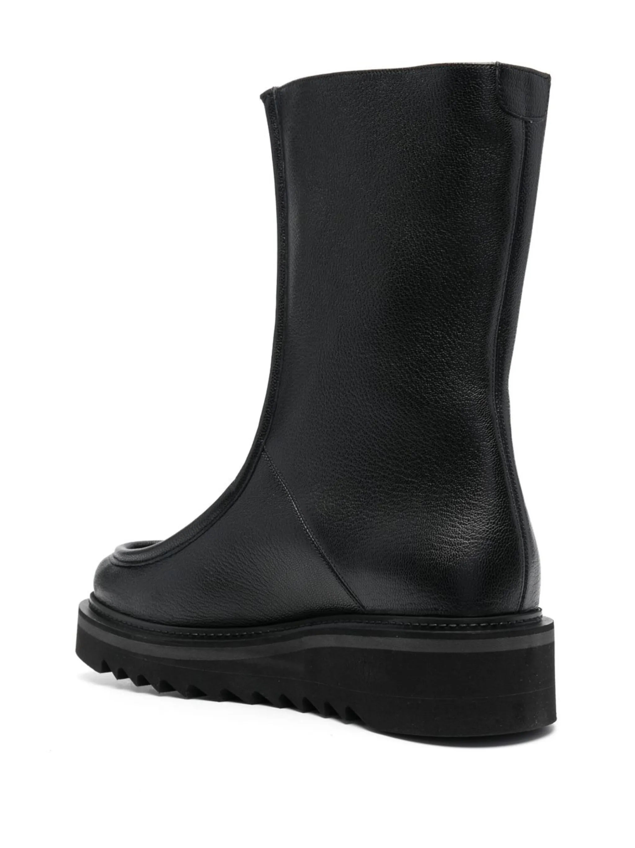 50mm zip-front leather boots