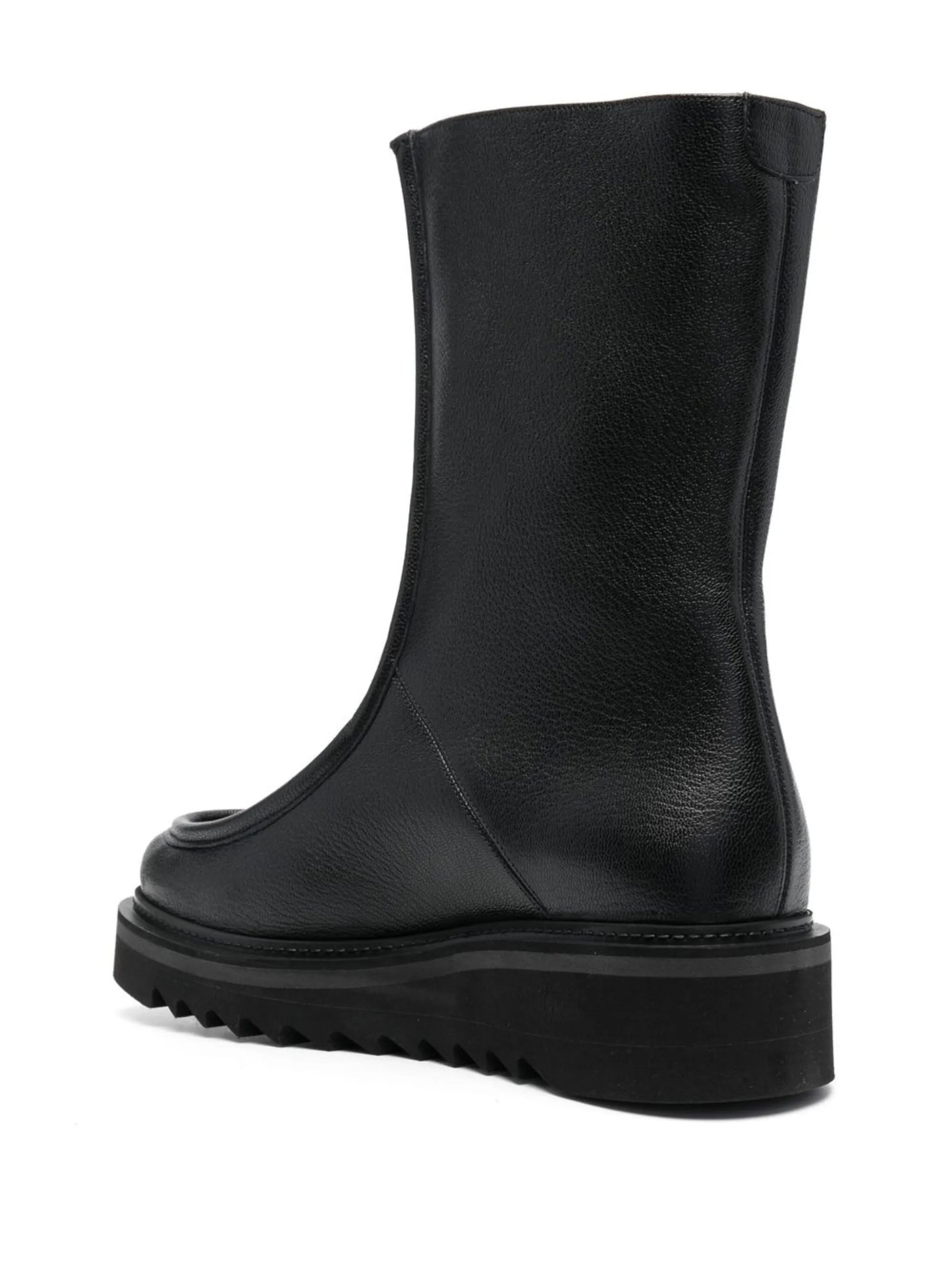 50mm zip-front leather boots