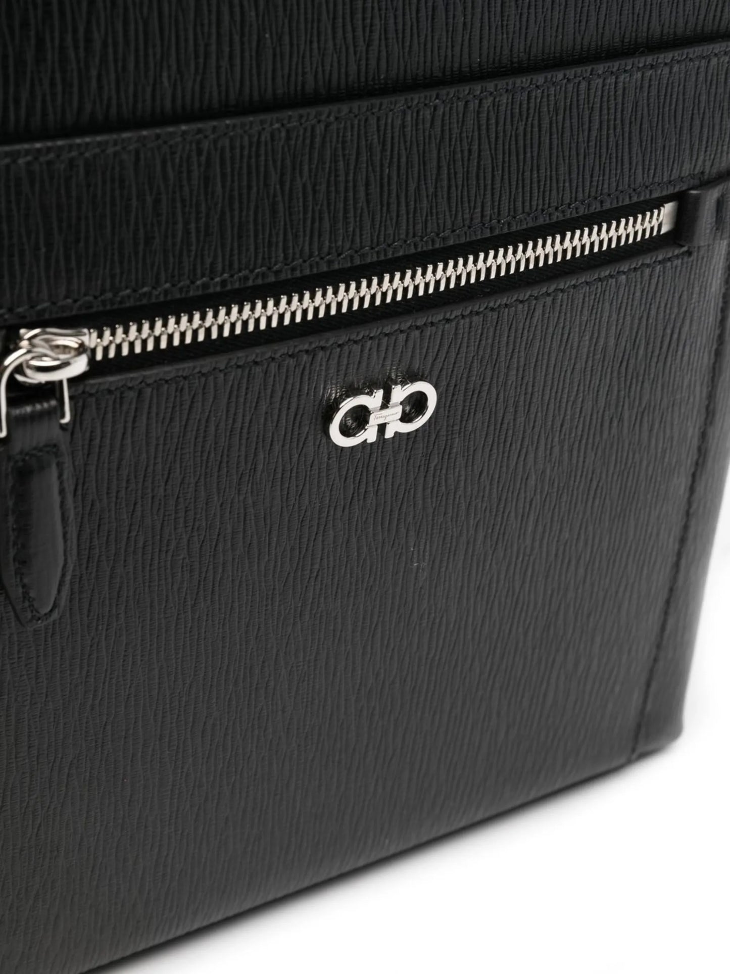 logo-plaque leather messenger bag