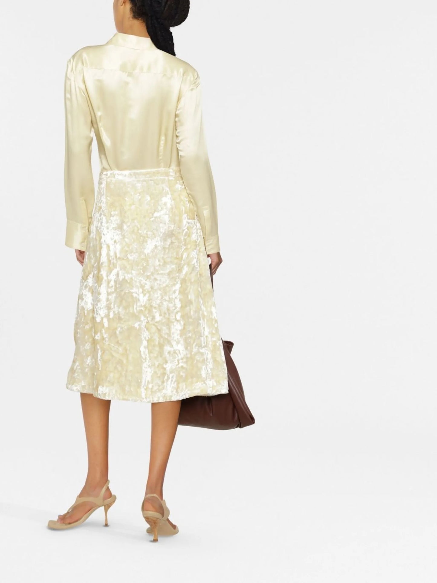 textured mid-length skirt
