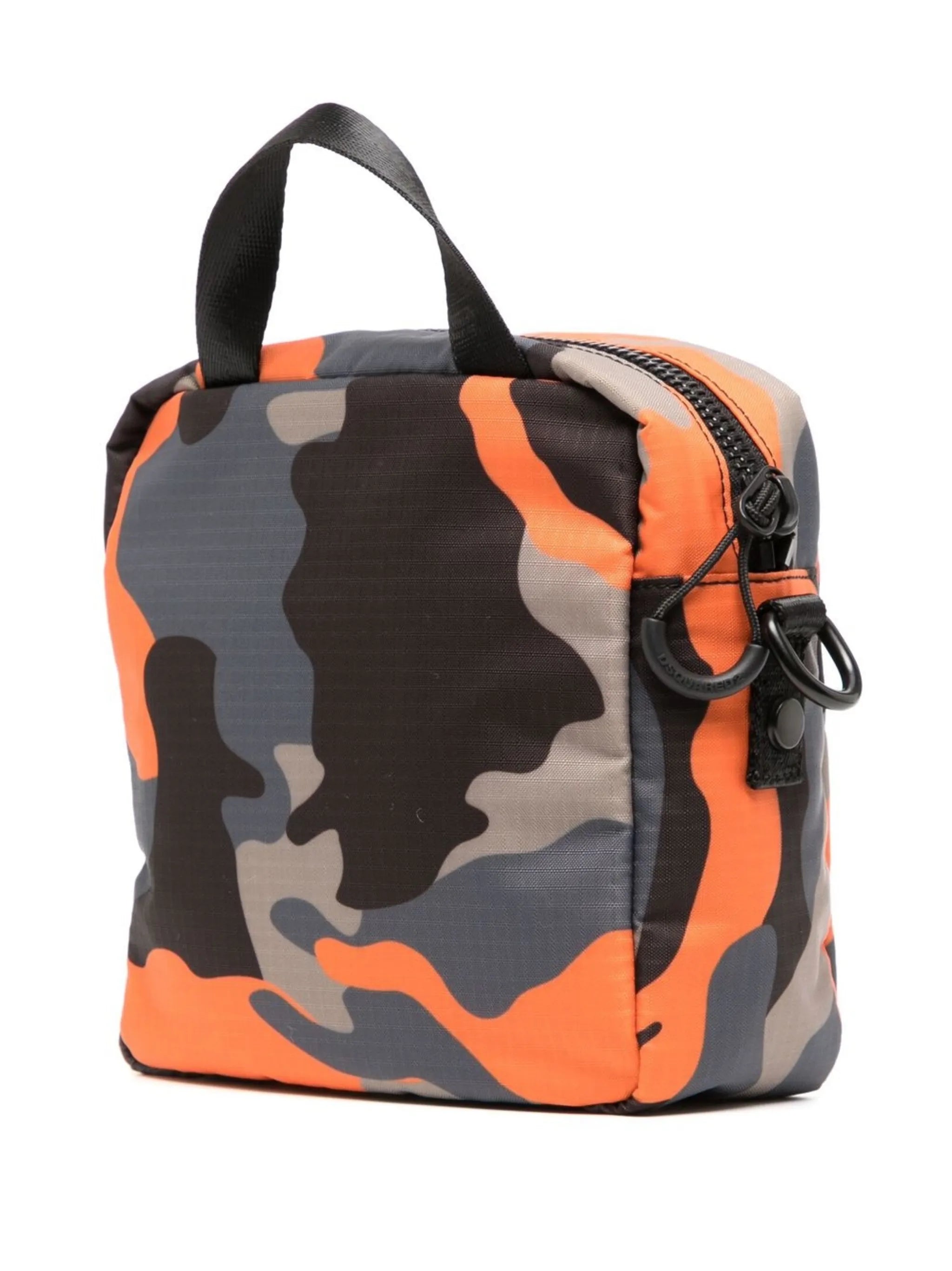 camouflage-print messenger bag