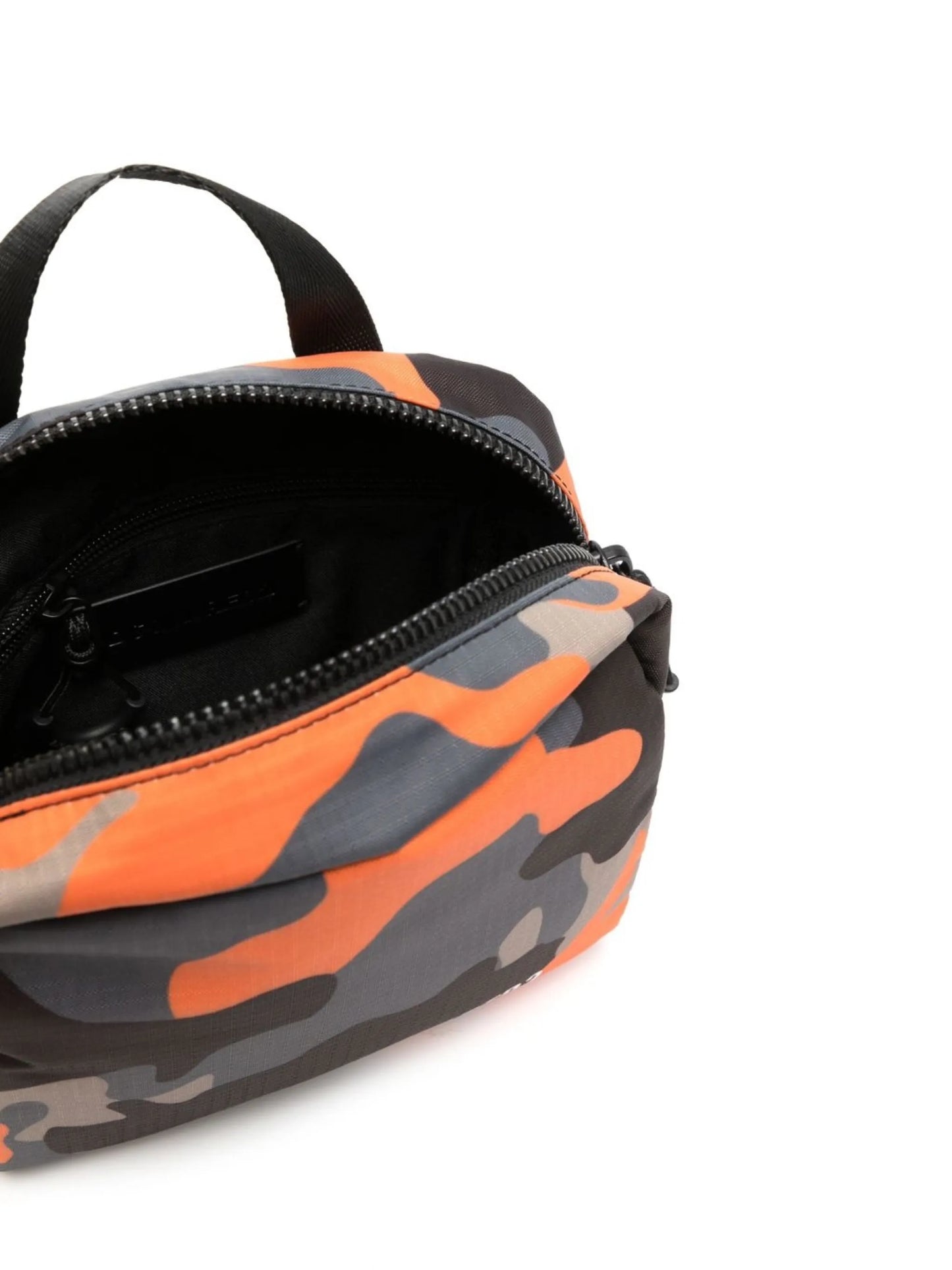camouflage-print messenger bag