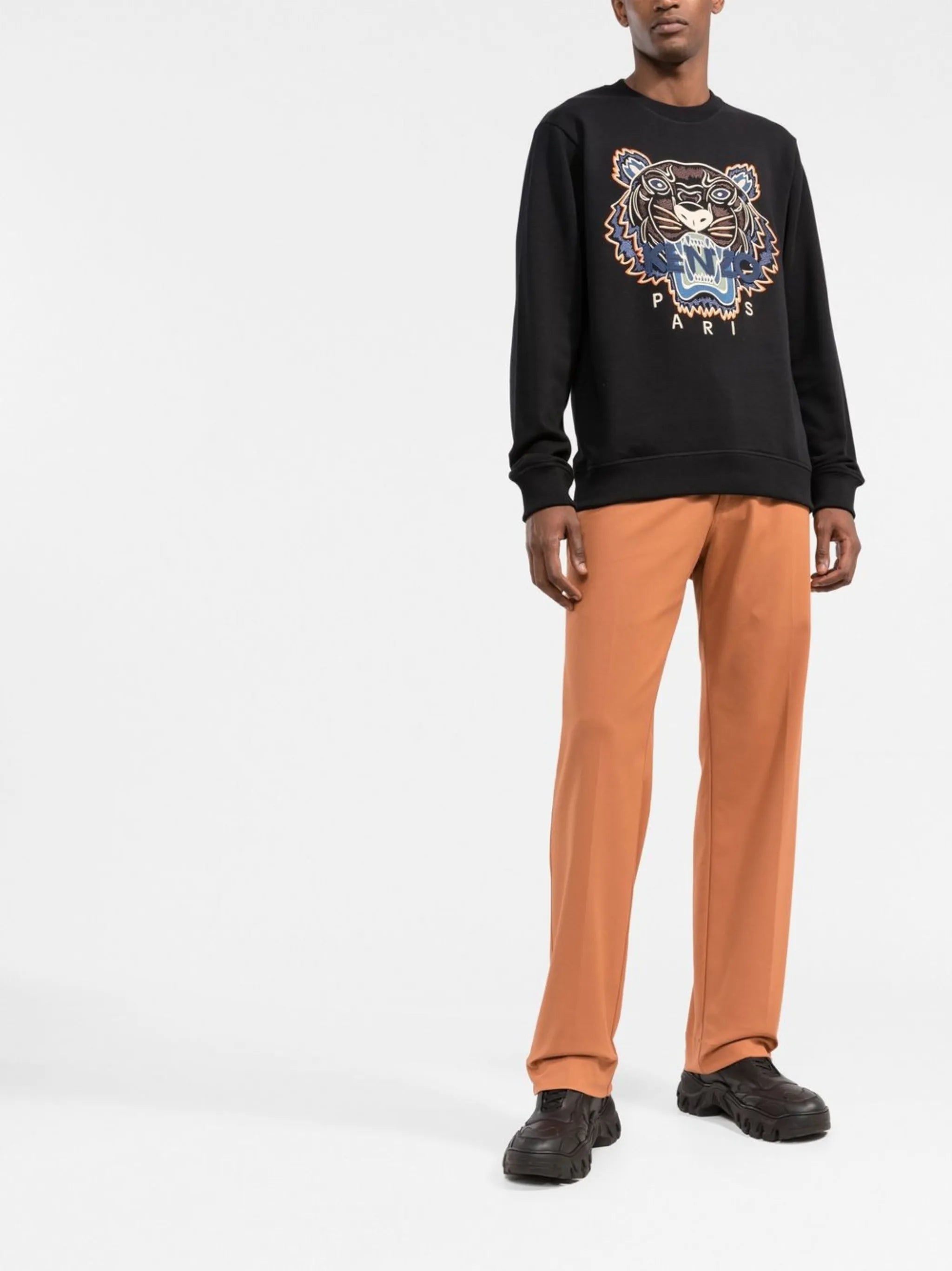 logo print crew neck sweatshirt