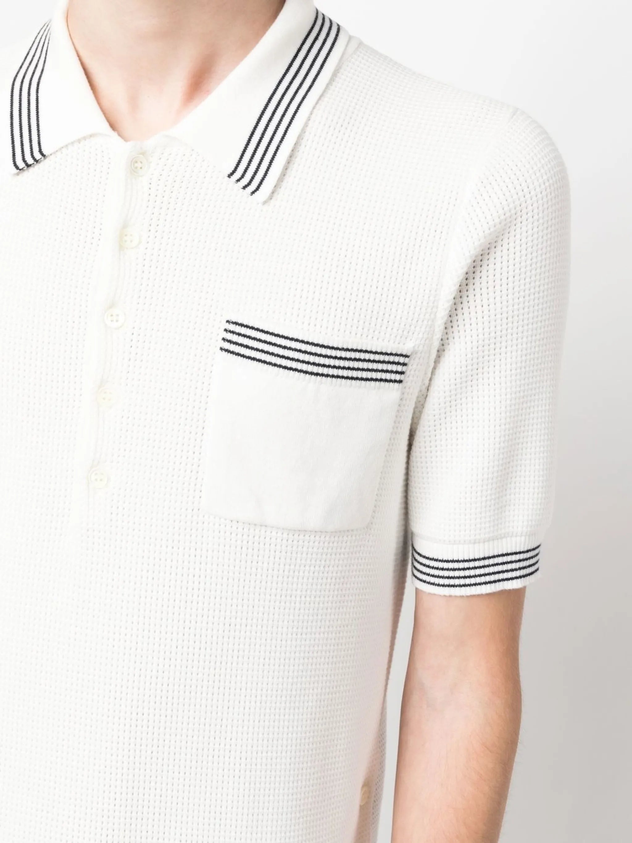 waffle-knit polo shirt
